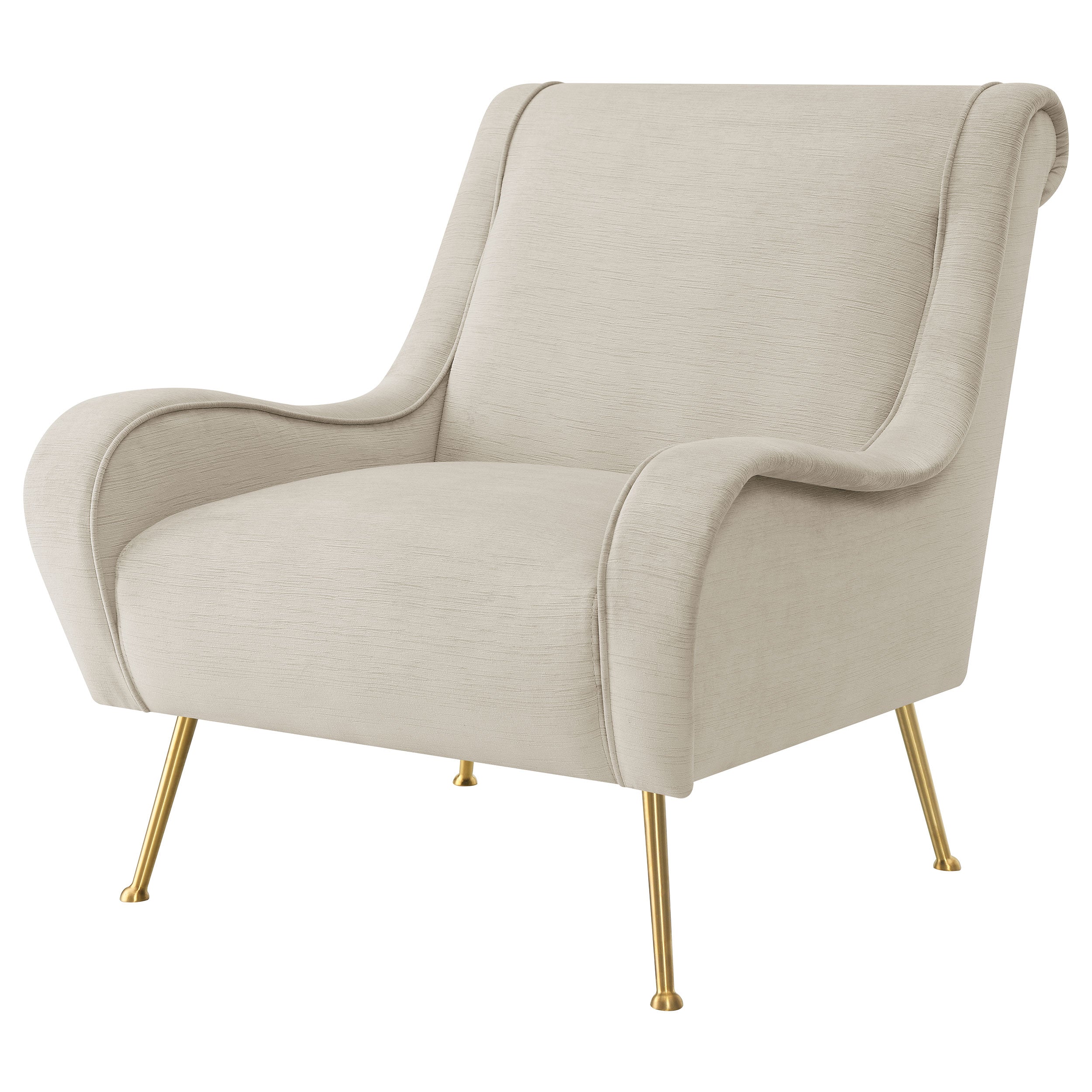 Ricci Upholstered Saddle Arm Accent Chair Stone — view 4