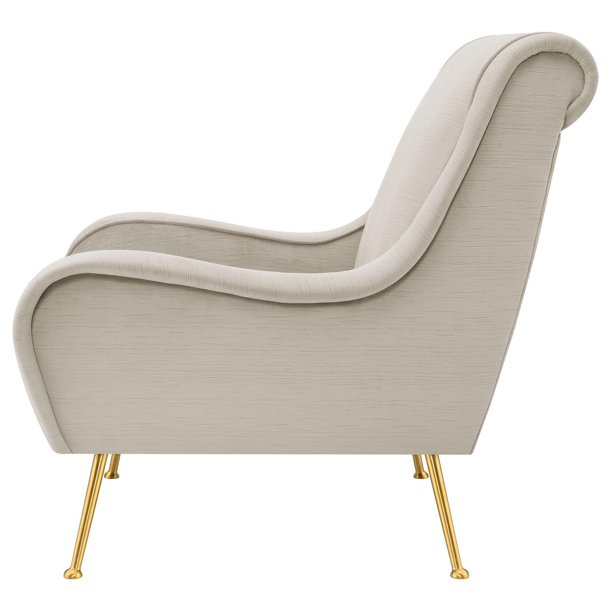 Ricci Upholstered Saddle Arm Accent Chair Stone — view 5