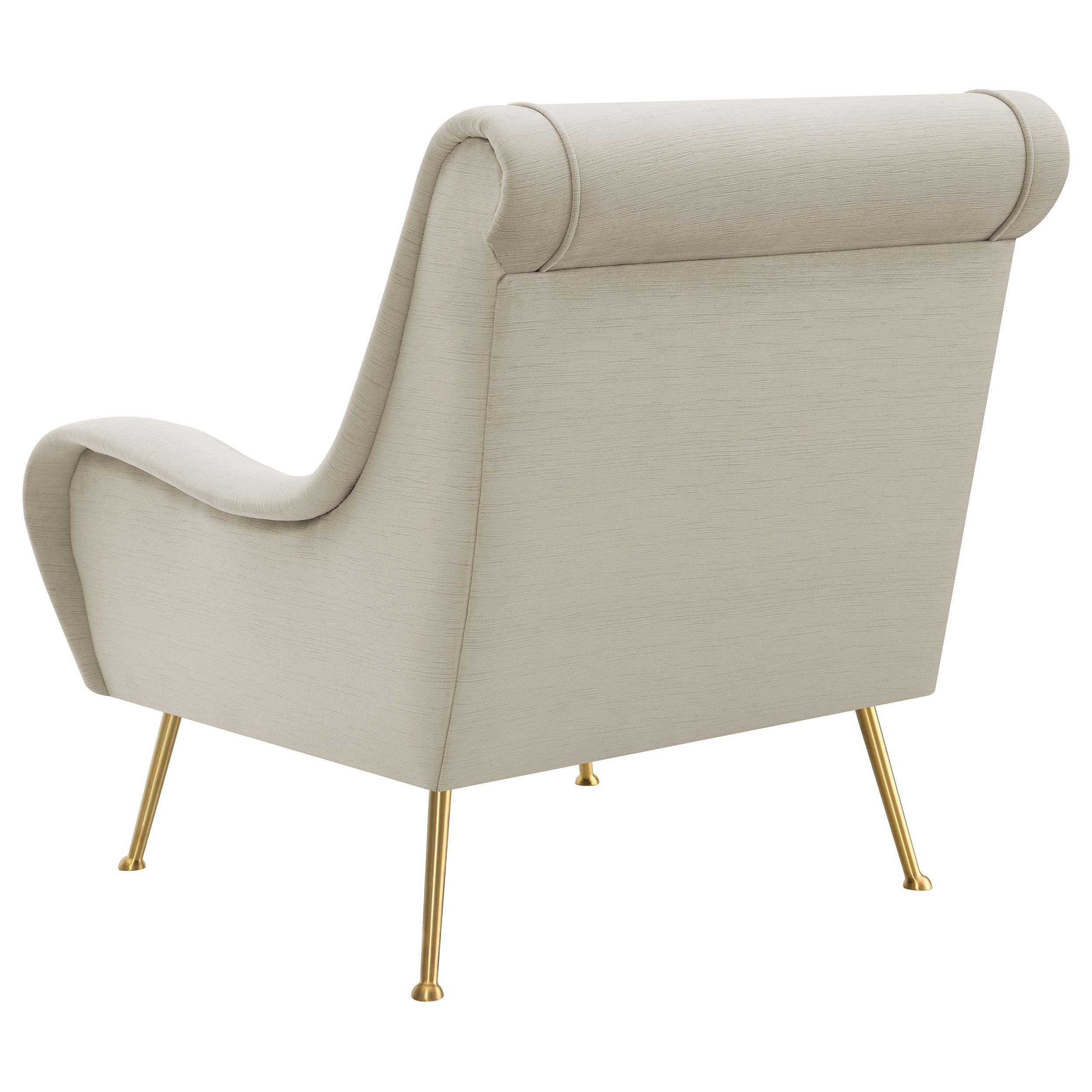 Ricci Upholstered Saddle Arm Accent Chair Stone — view 6