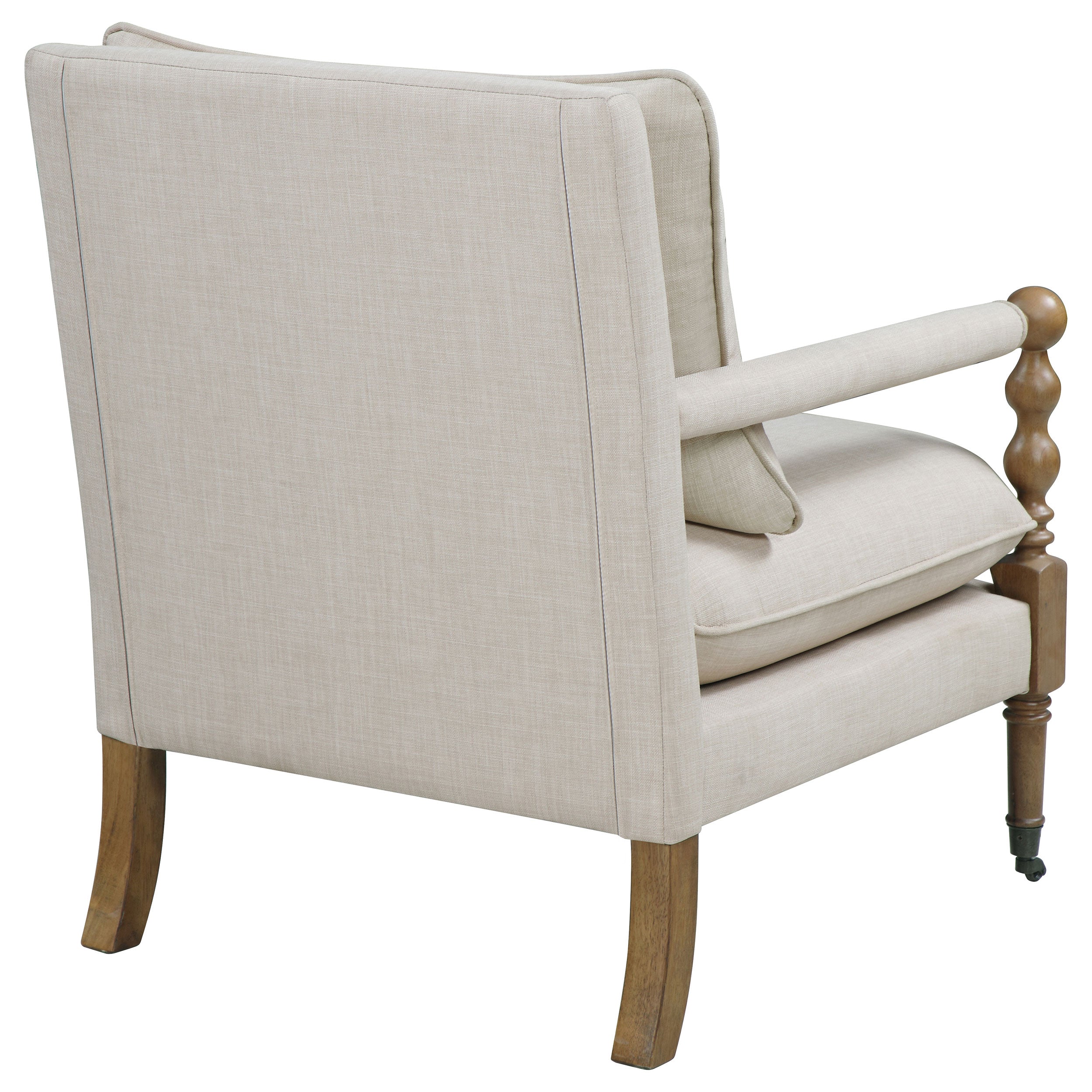 Dempsy Upholstered Accent Chair with Casters Beige — view 6