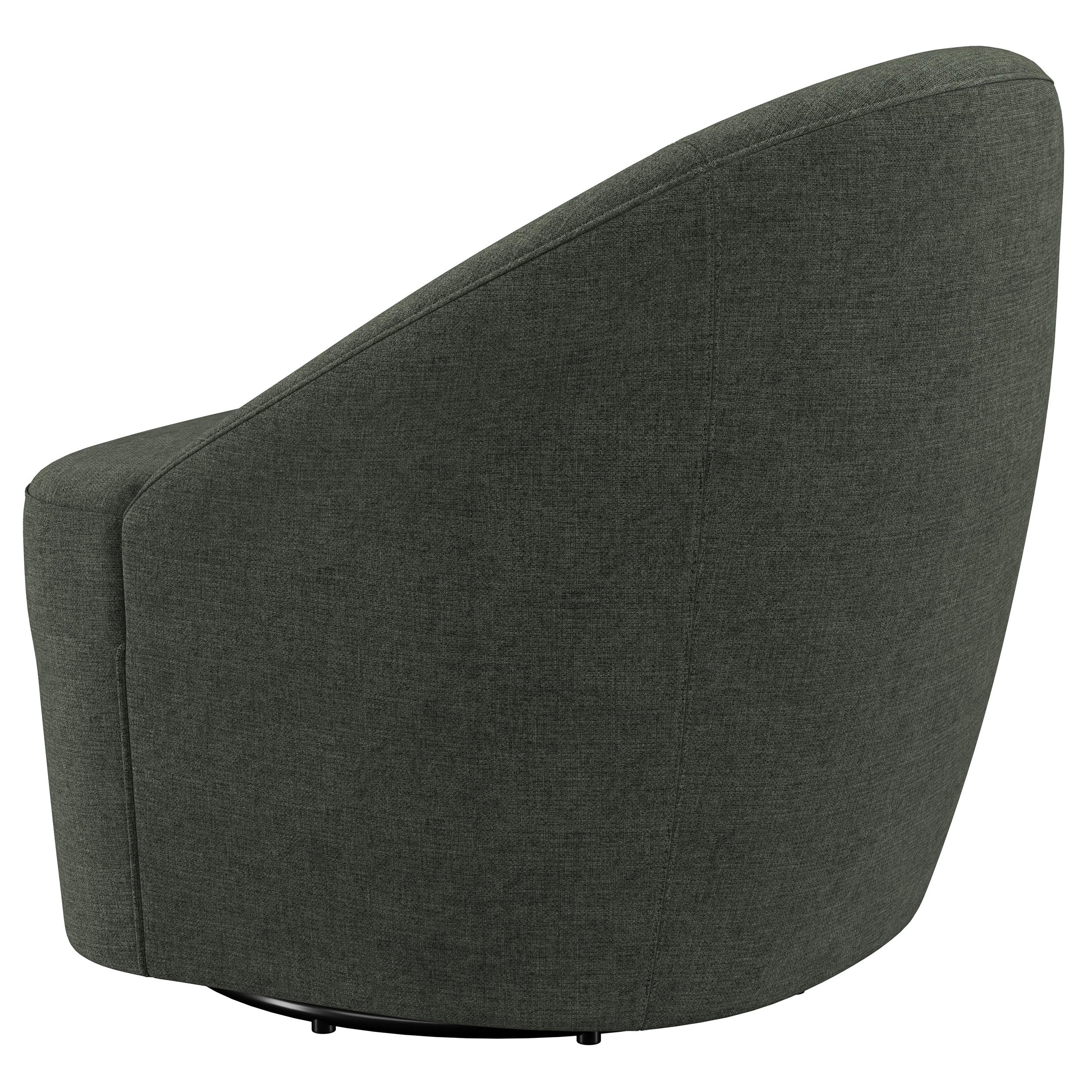 Leon Upholstered Barrel Accent Swivel Chair Hunter Green — view 6