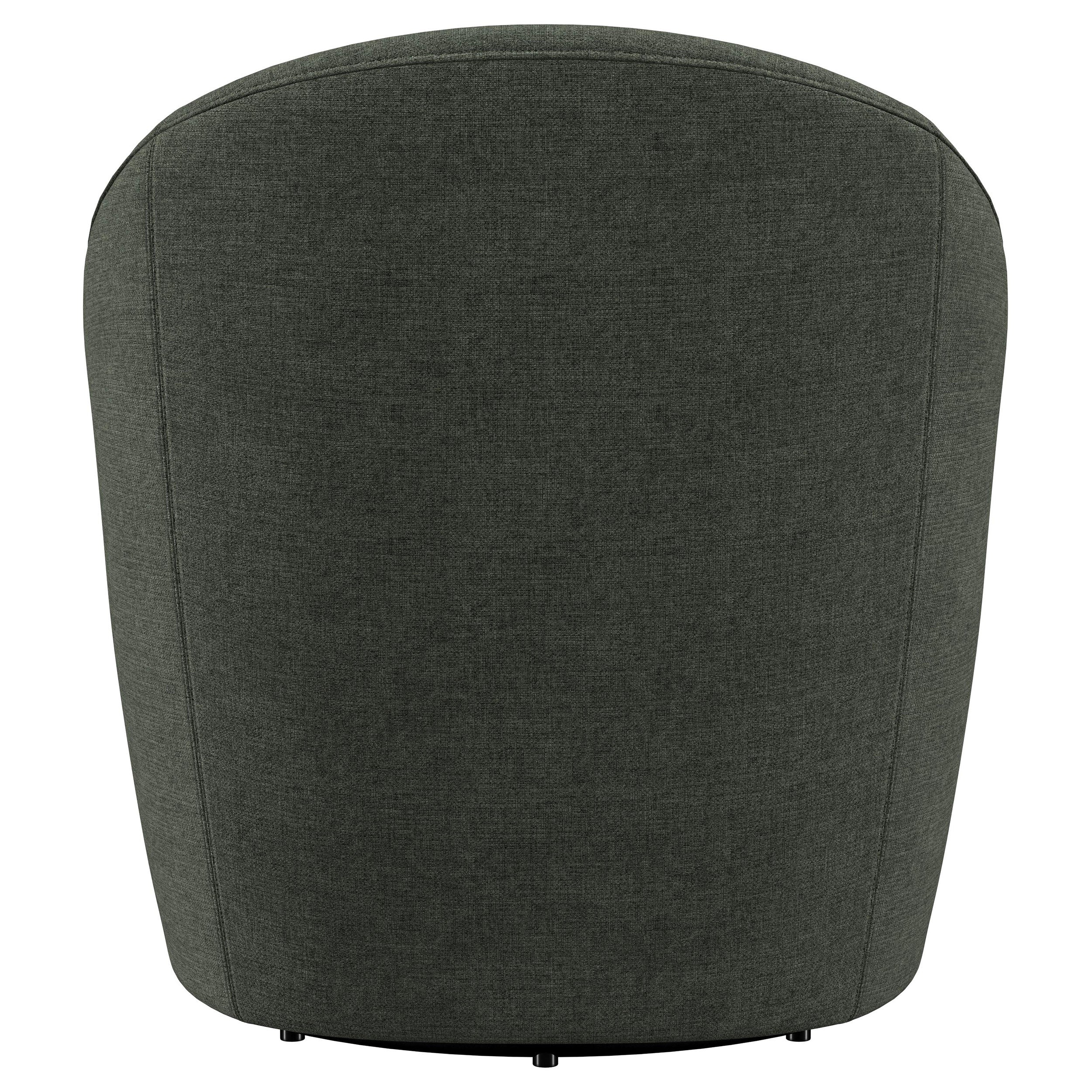 Leon Upholstered Barrel Accent Swivel Chair Hunter Green — view 7