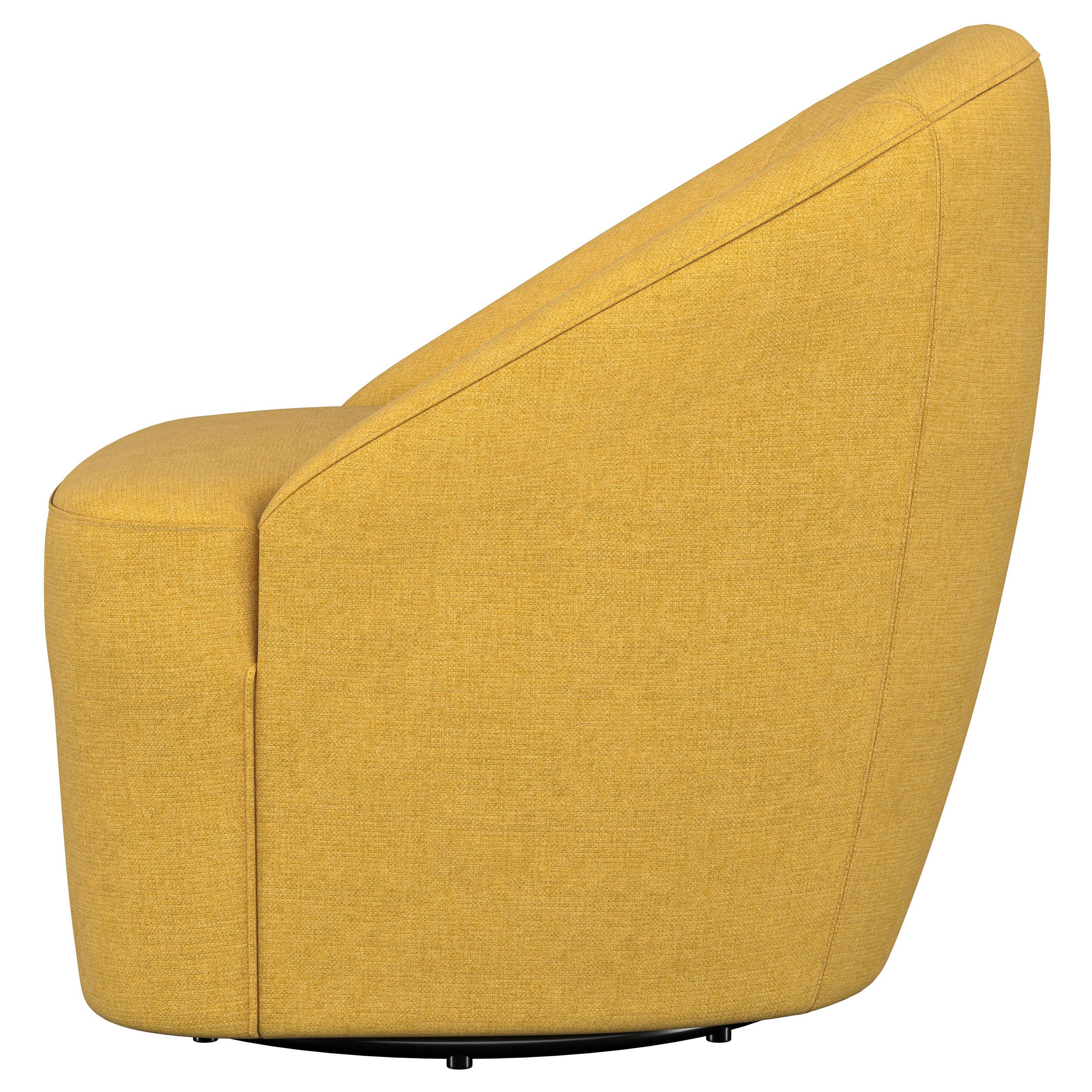 Leon Upholstered Barrel Accent Swivel Chair Mustard Yellow — view 5