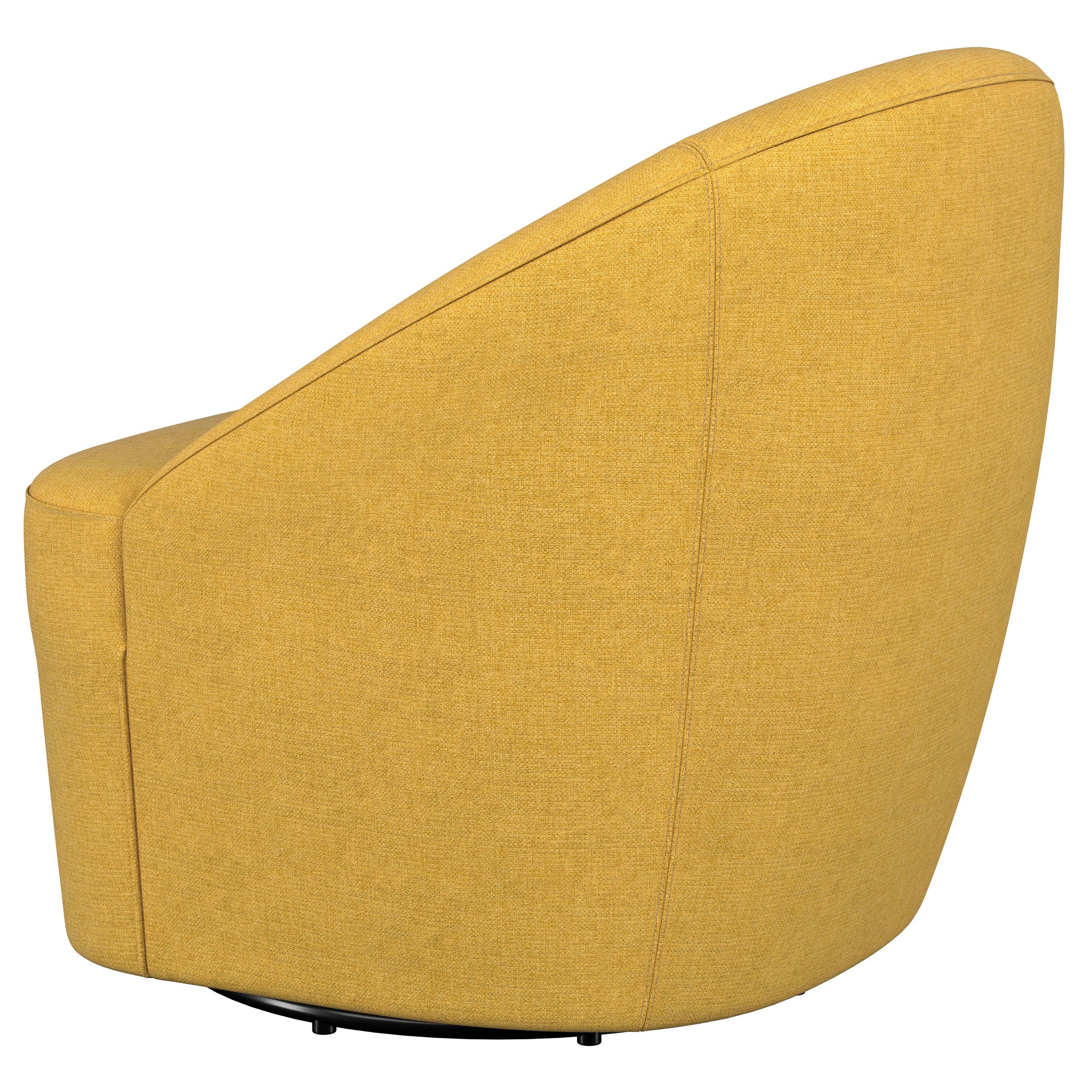 Leon Upholstered Barrel Accent Swivel Chair Mustard Yellow — view 6