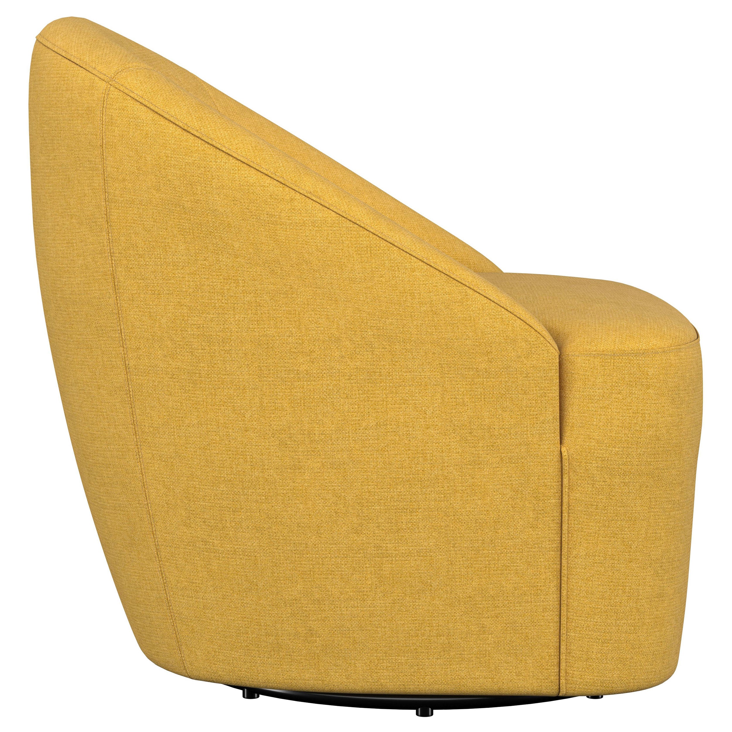 Leon Upholstered Barrel Accent Swivel Chair Mustard Yellow — view 9