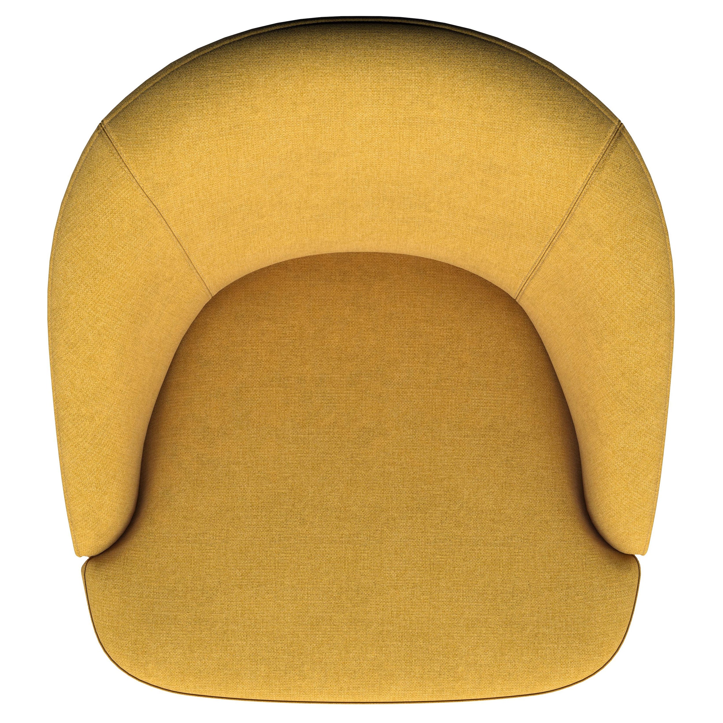 Leon Upholstered Barrel Accent Swivel Chair Mustard Yellow — view 10