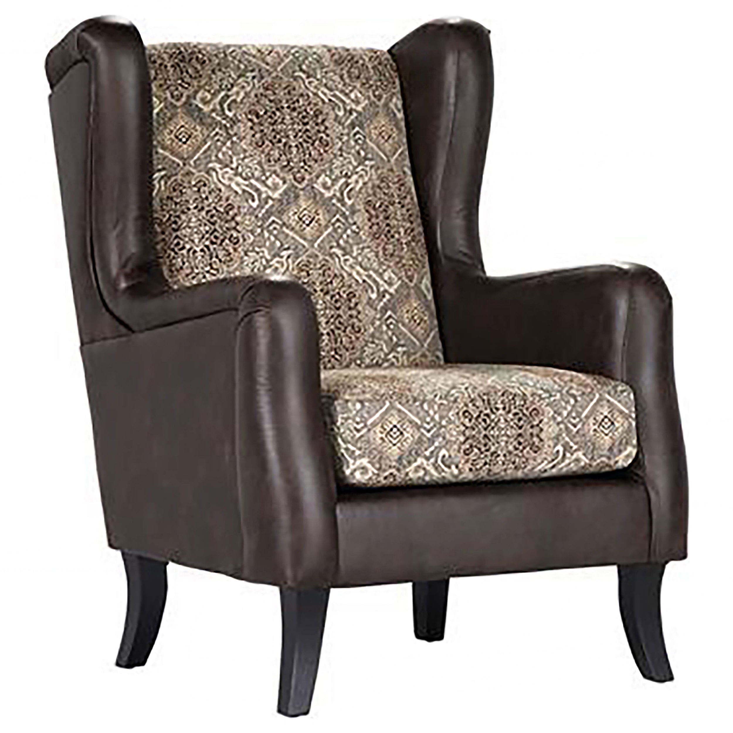Elmbrook Upholstered Wingback Accent Club Chair Brown — view 1