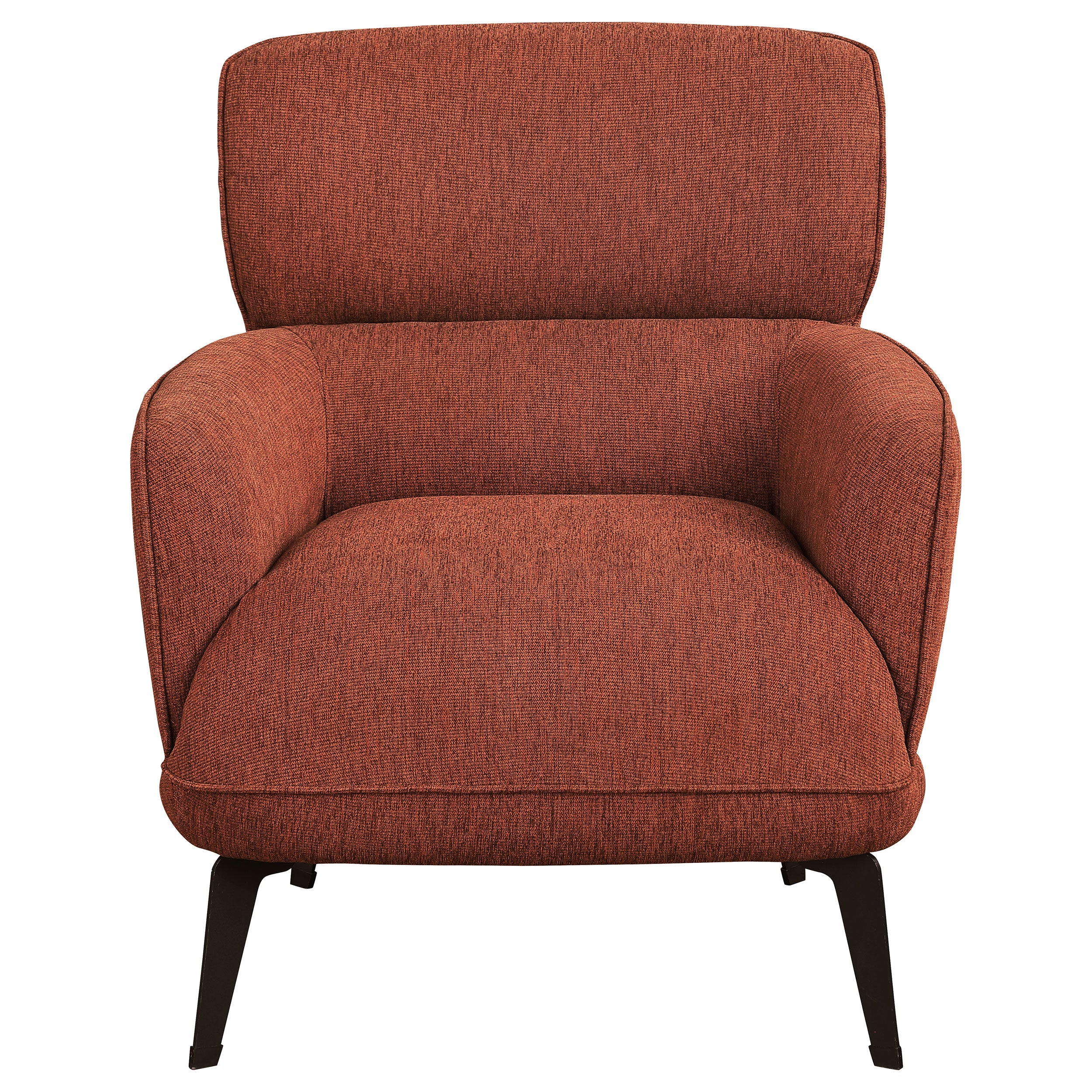 Andrea Upholstered Crescent Arm Accent Chair Orange — view 3