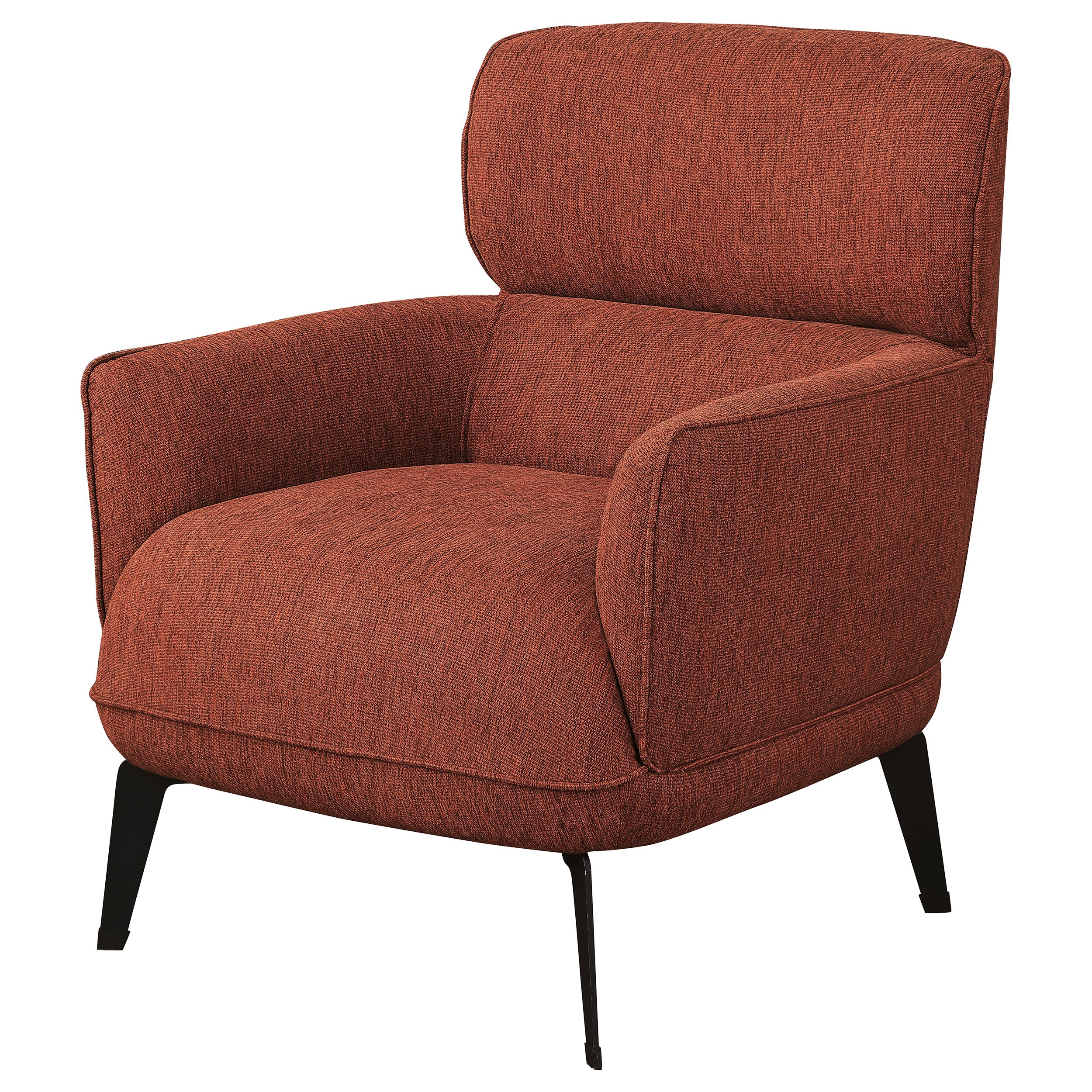 Andrea Upholstered Crescent Arm Accent Chair Orange — view 4
