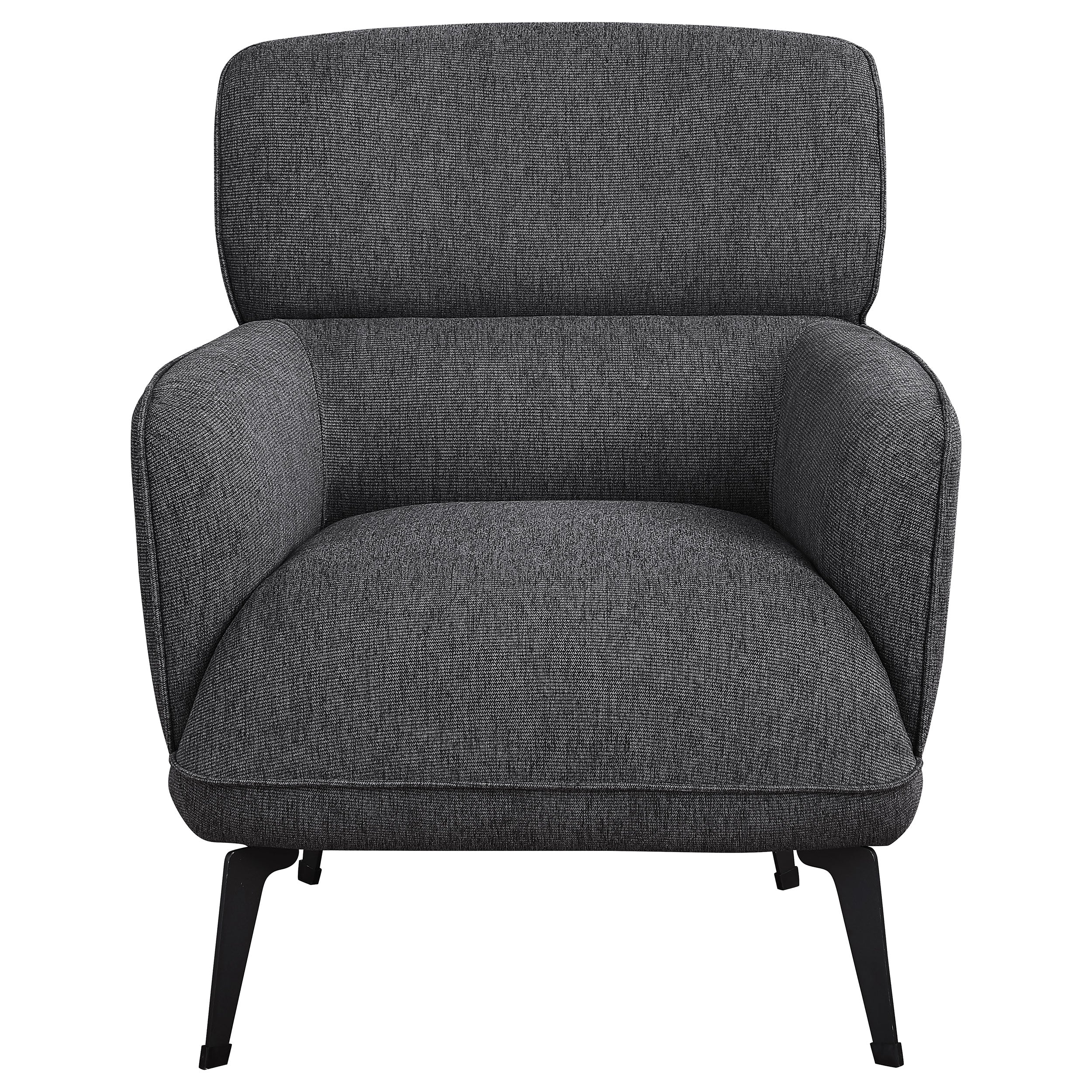 Andrea Upholstered Crescent Arm Accent Chair Grey — view 3
