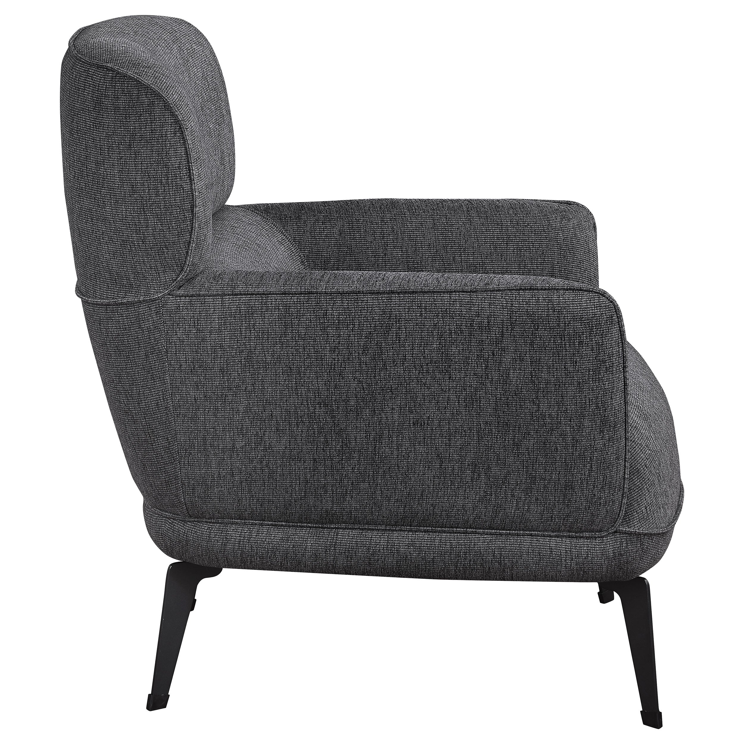 Andrea Upholstered Crescent Arm Accent Chair Grey — view 8