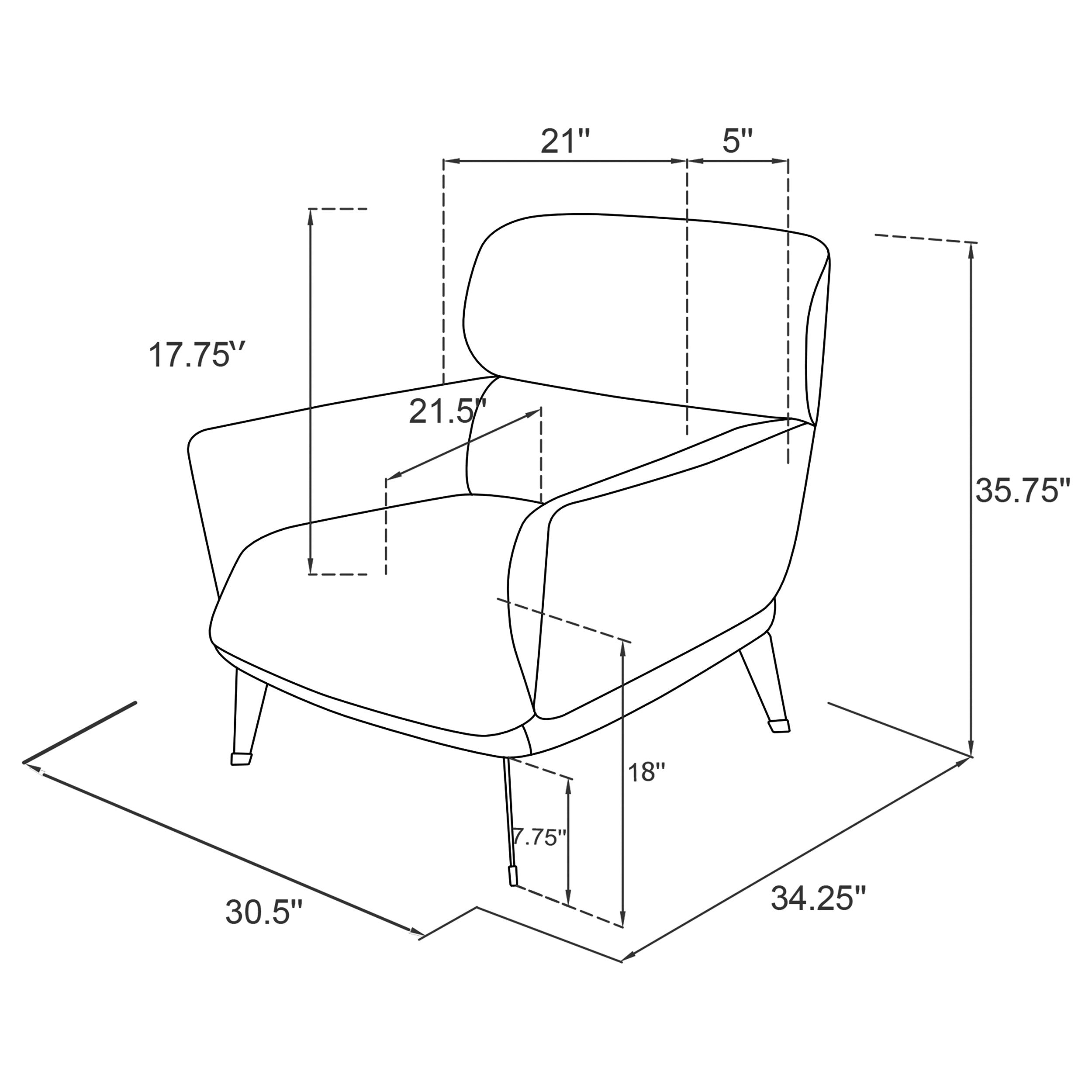 Andrea Upholstered Crescent Arm Accent Chair Grey — view 10