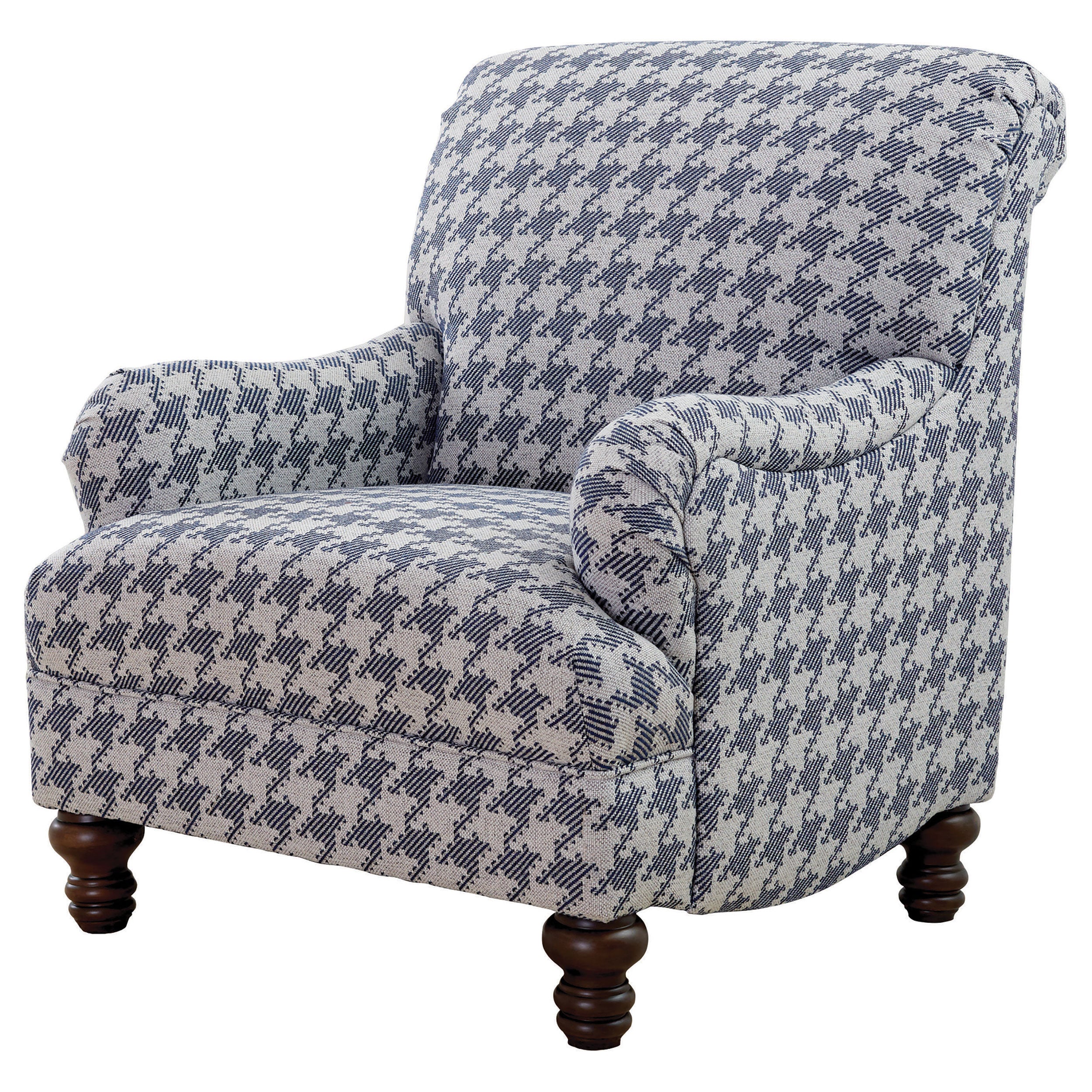 Glenn Upholstered English Arm Accent Chair Blue — view 1