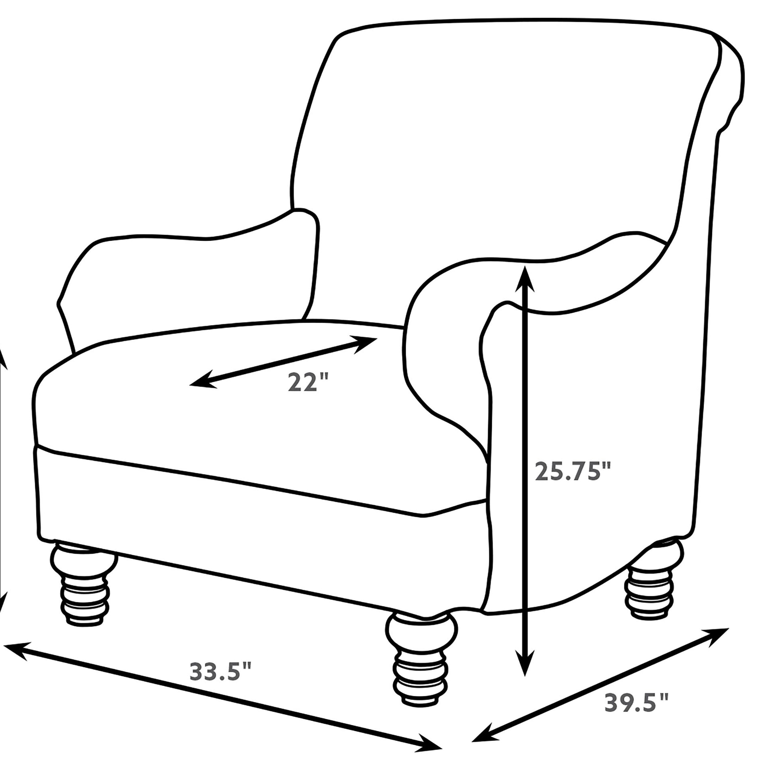 Glenn Upholstered English Arm Accent Chair Blue — view 3