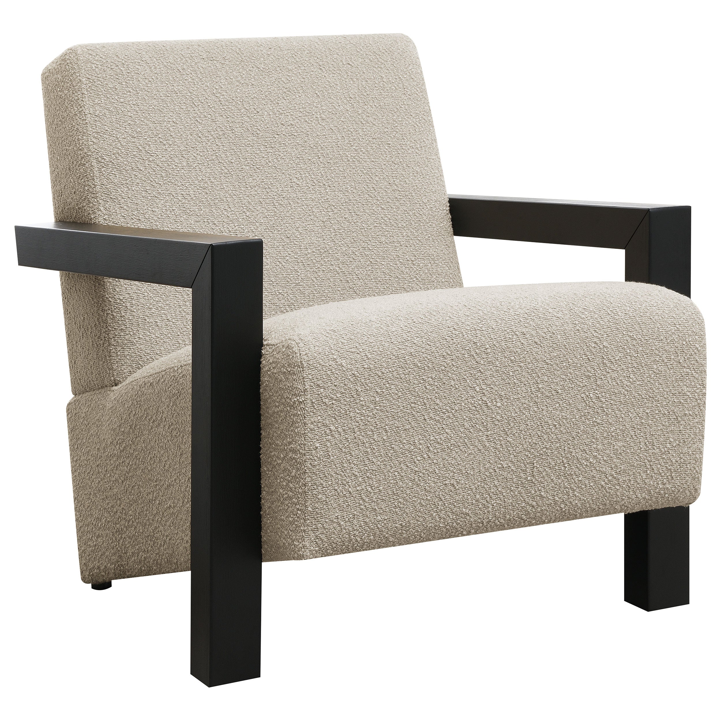 Fitzroy Boucle Upholstered Accent Arm Chair Latte — view 1