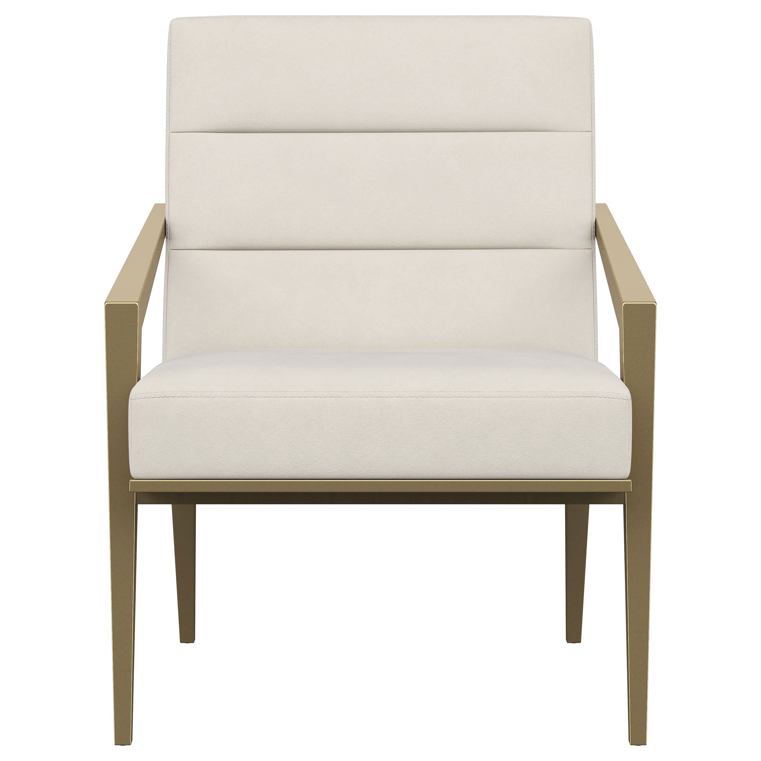 Kirra Upholstered Metal Arm Accent Chair Cream — view 3