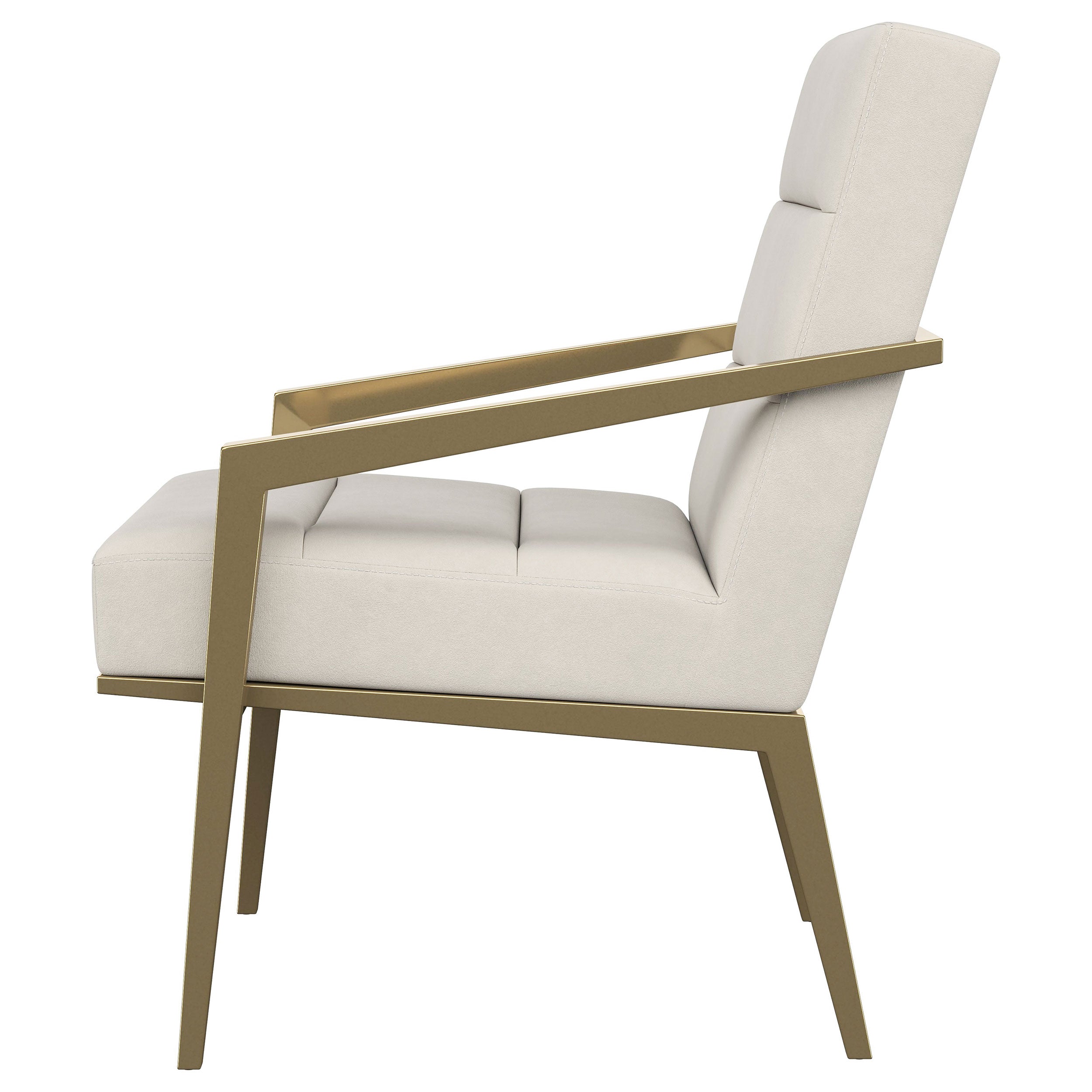 Kirra Upholstered Metal Arm Accent Chair Cream — view 5