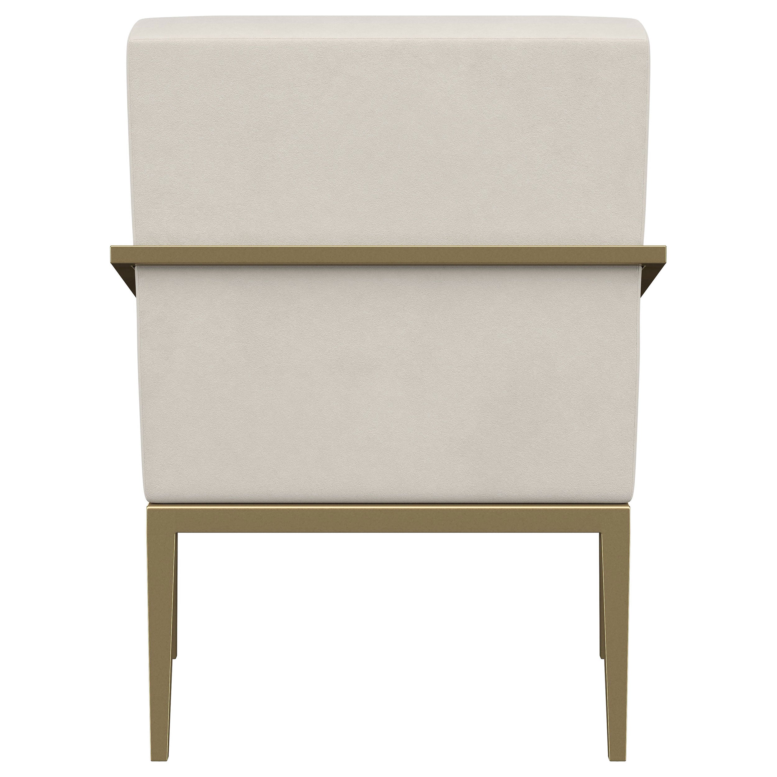Kirra Upholstered Metal Arm Accent Chair Cream — view 7