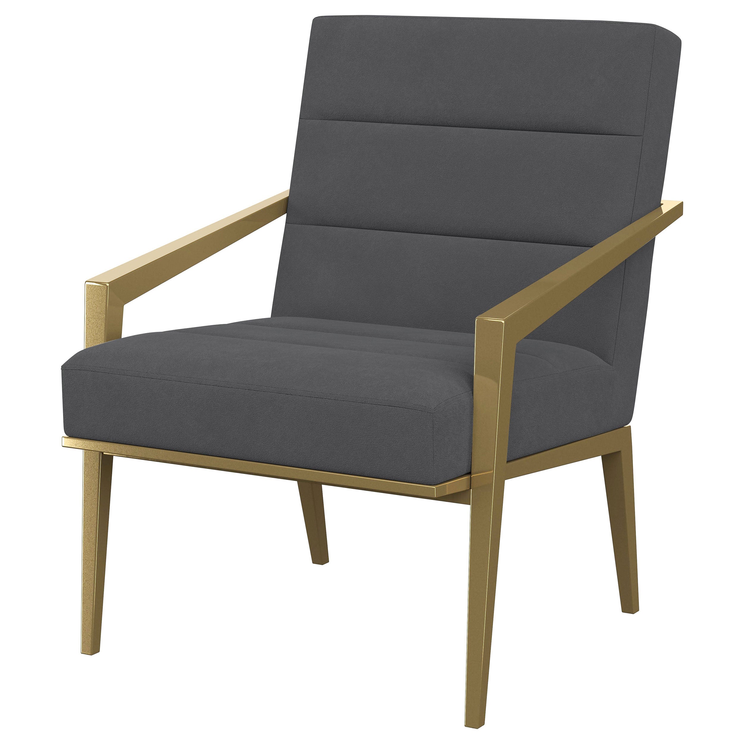 Kirra Upholstered Metal Arm Accent Chair Dark Grey — view 4