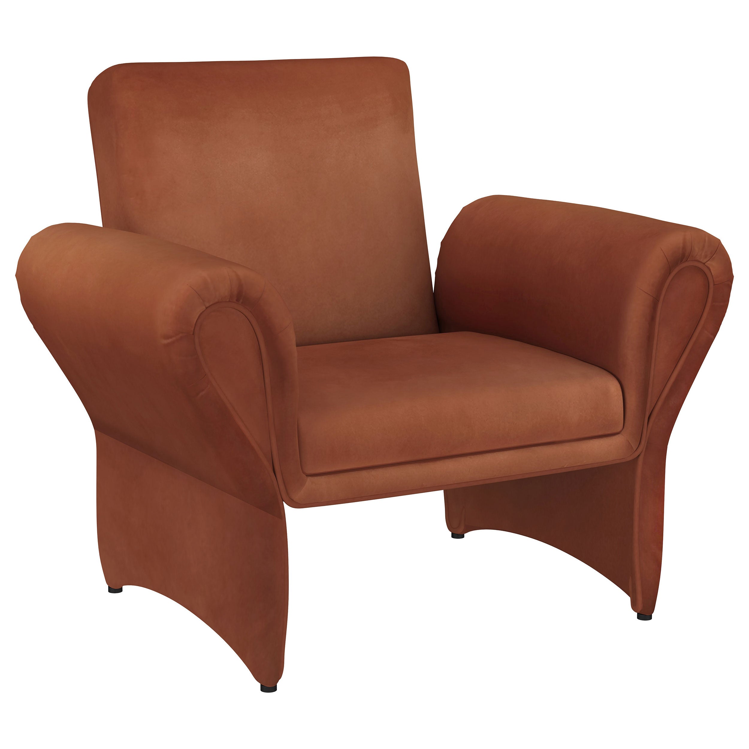 Liana Upholstered Roll Arm Accent Armchair Rust Orange — view 1