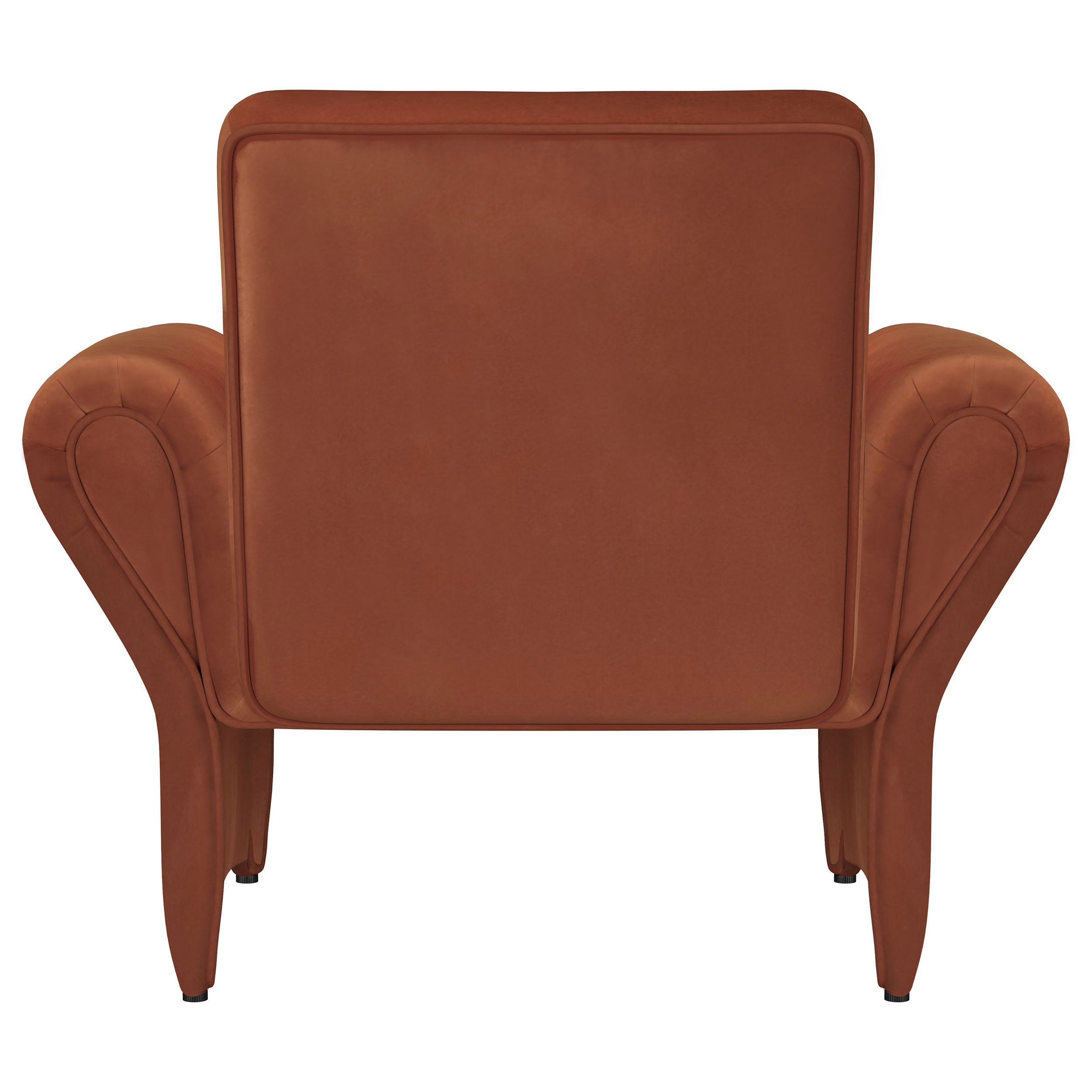 Liana Upholstered Roll Arm Accent Armchair Rust Orange — view 7