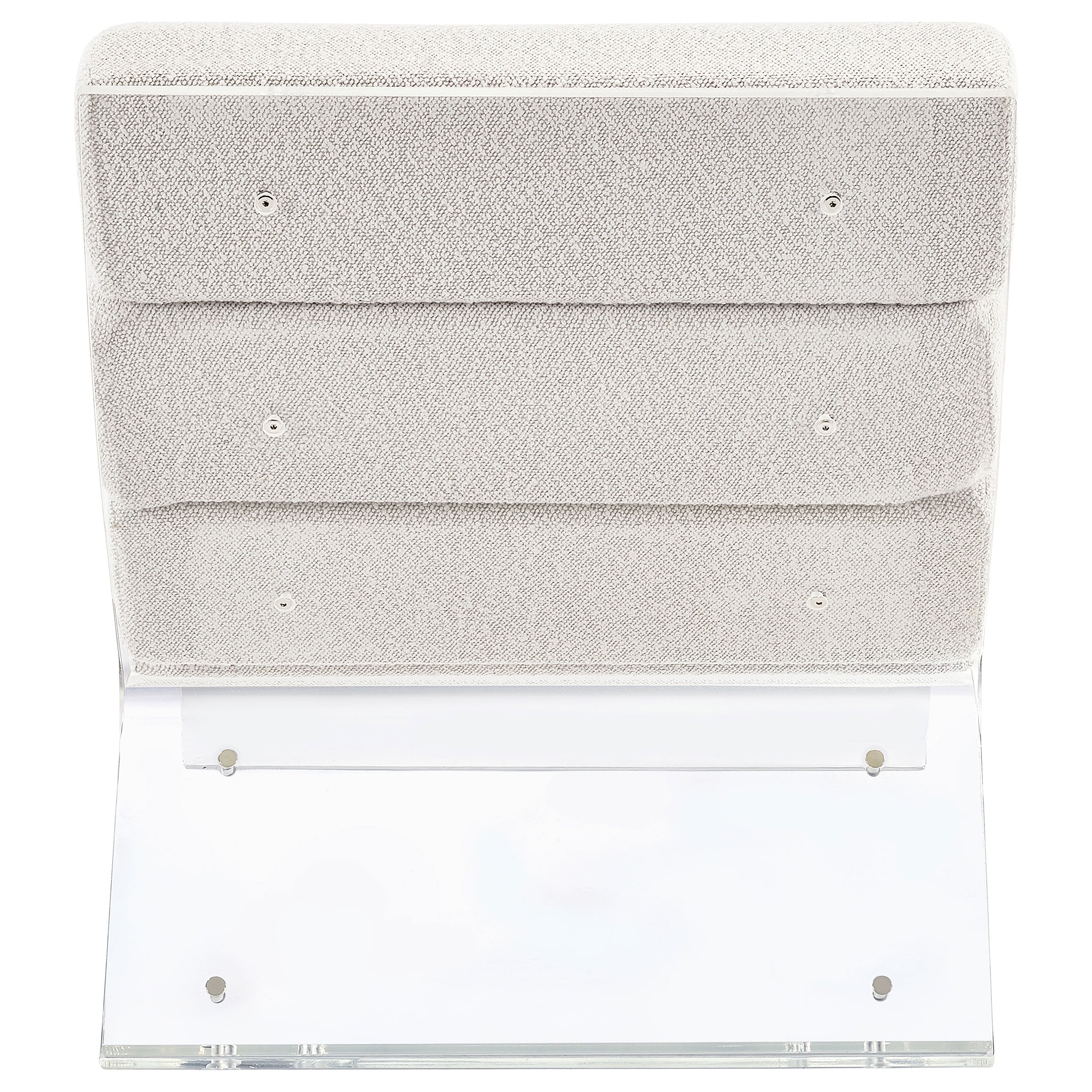 Serreta Boucle Upholstered Armless Acrylic Chair Ivory — view 7