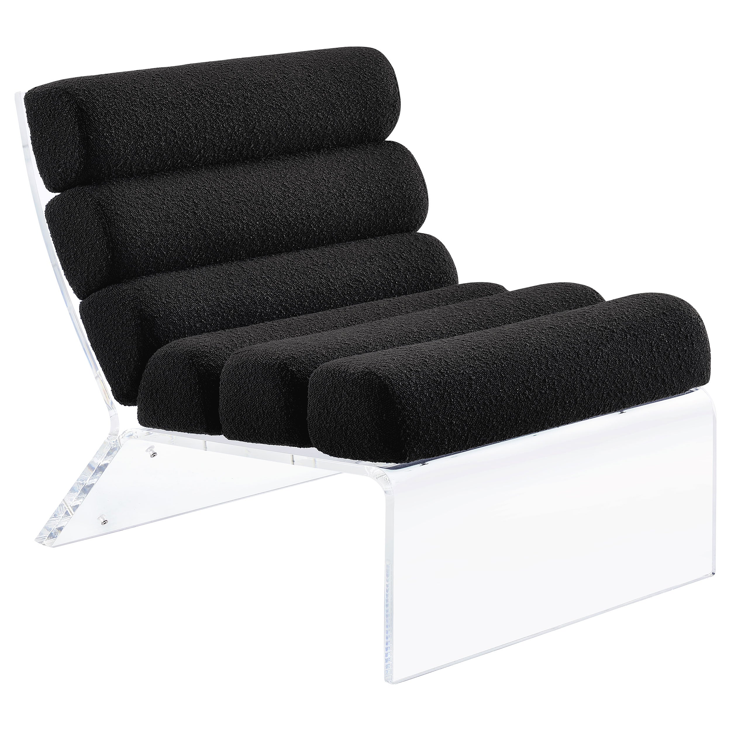 Serreta Boucle Upholstered Armless Acrylic Chair Black — view 1