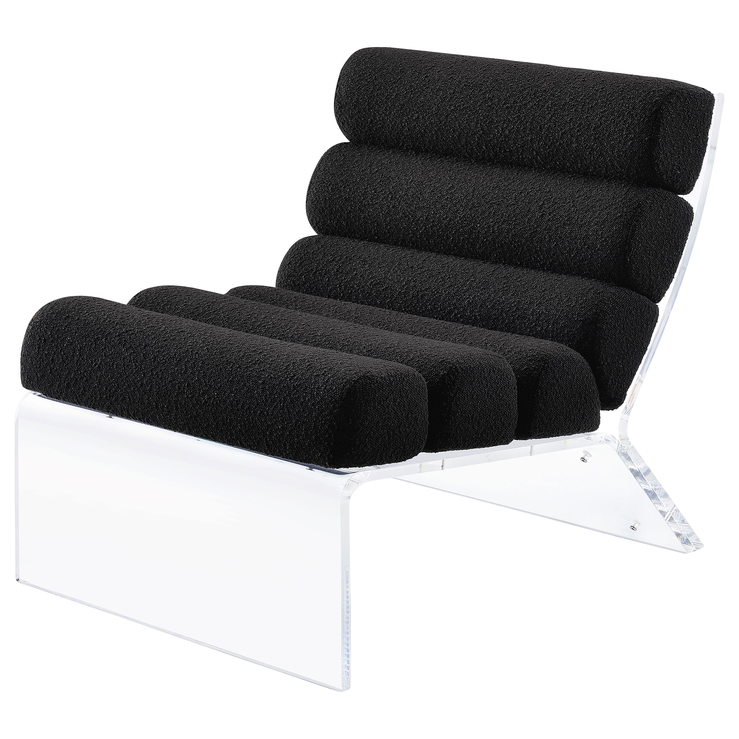 Serreta Boucle Upholstered Armless Acrylic Chair Black — view 4