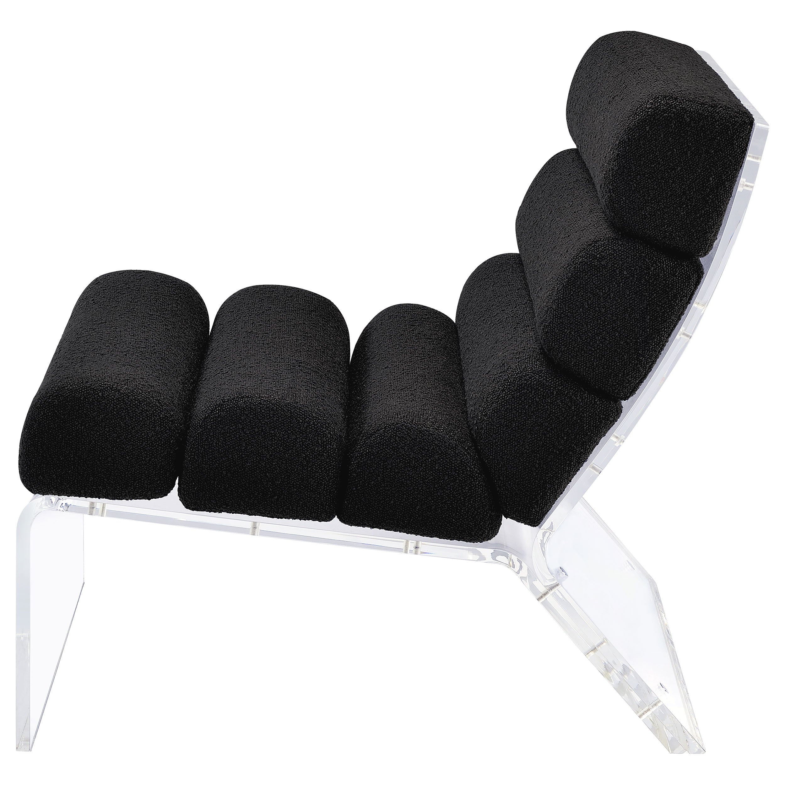 Serreta Boucle Upholstered Armless Acrylic Chair Black — view 5