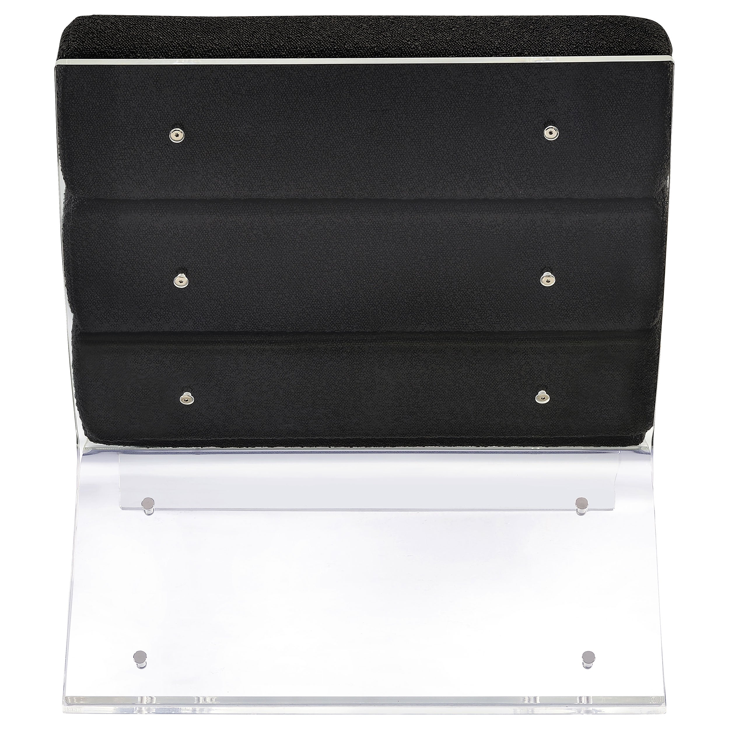 Serreta Boucle Upholstered Armless Acrylic Chair Black — view 7