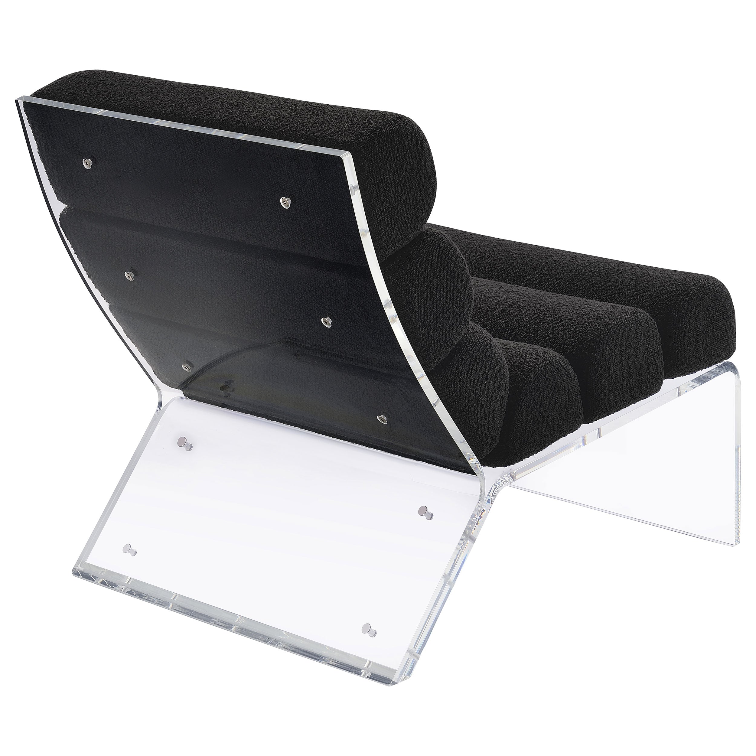 Serreta Boucle Upholstered Armless Acrylic Chair Black — view 8