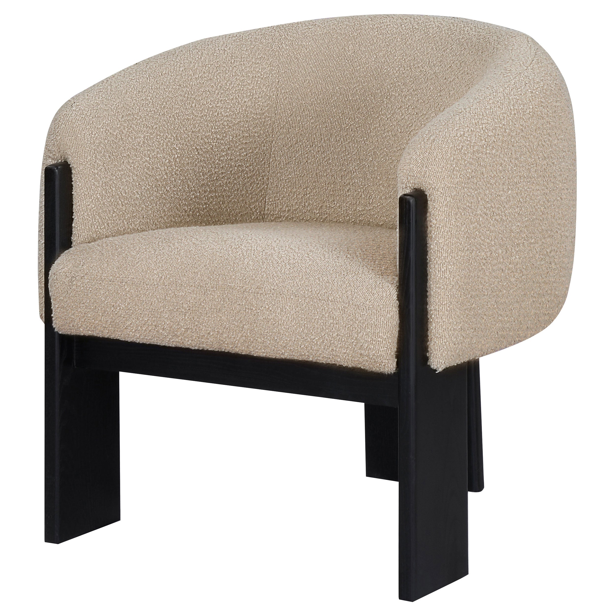 Valdez Boucle Upholstered Barrel Back Accent Chair Beige — view 4