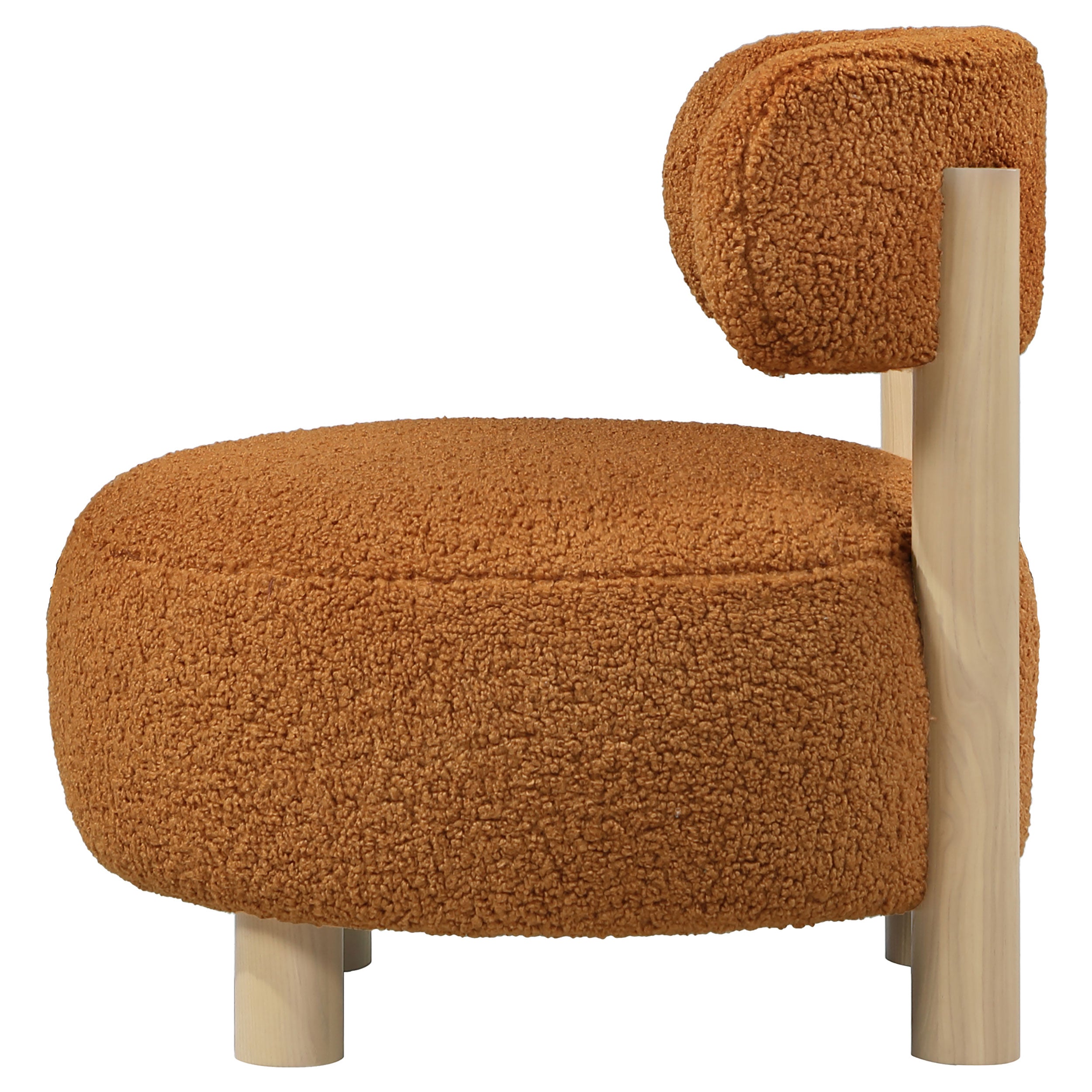 Zonie Boucle Upholstered Barrel Back Accent Chair Orange — view 5