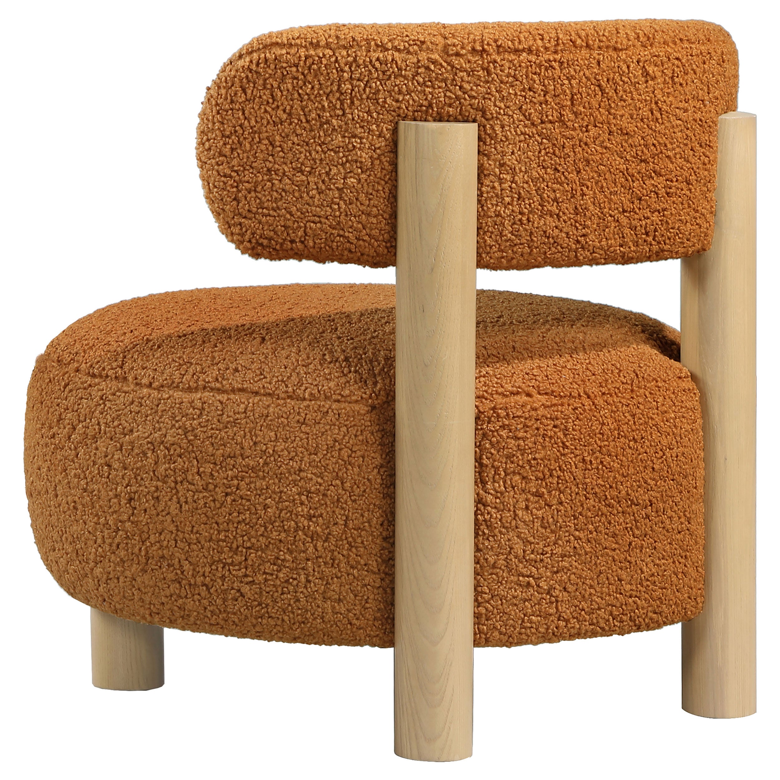 Zonie Boucle Upholstered Barrel Back Accent Chair Orange — view 6