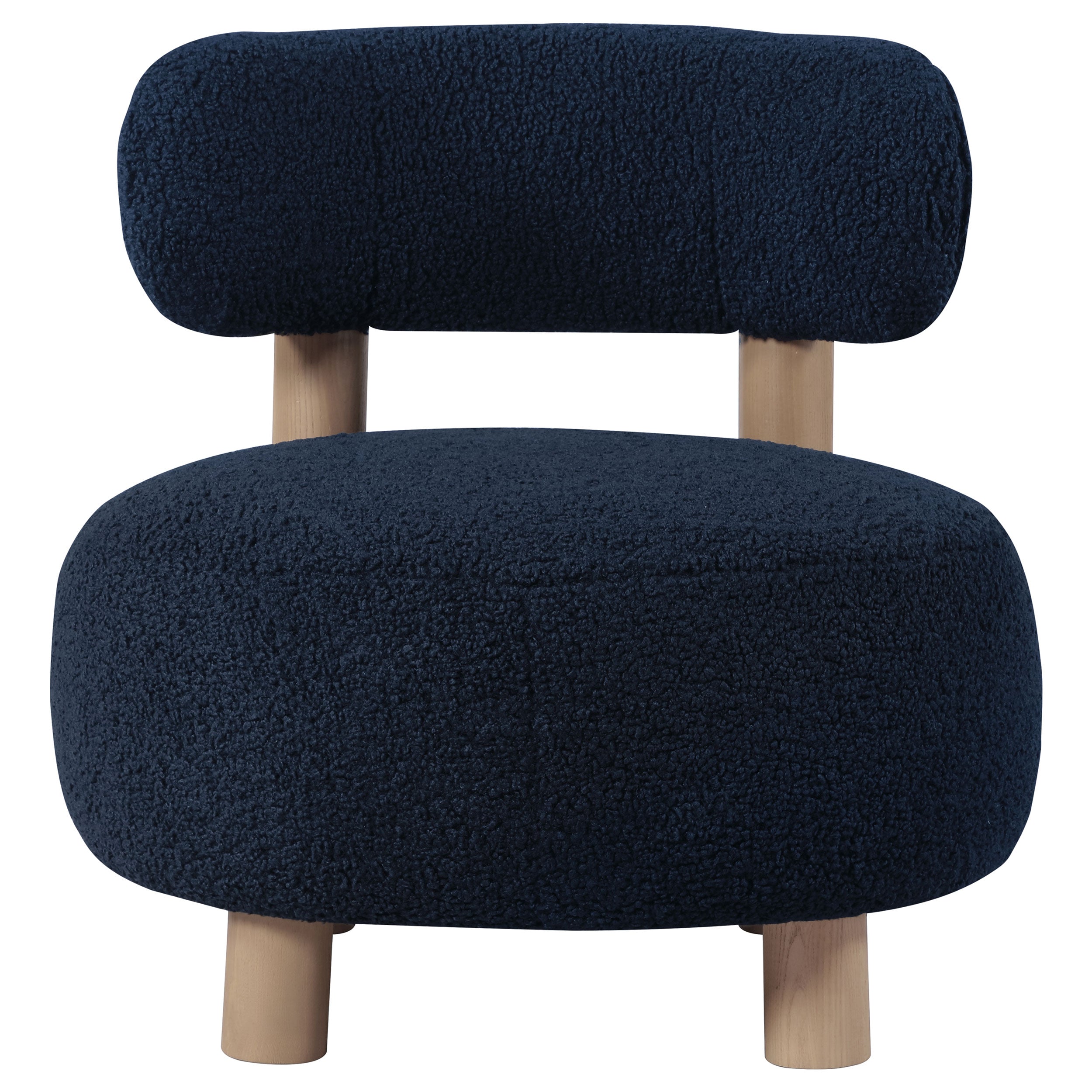 Zonie Boucle Upholstered Barrel Back Accent Chair Blue — view 3
