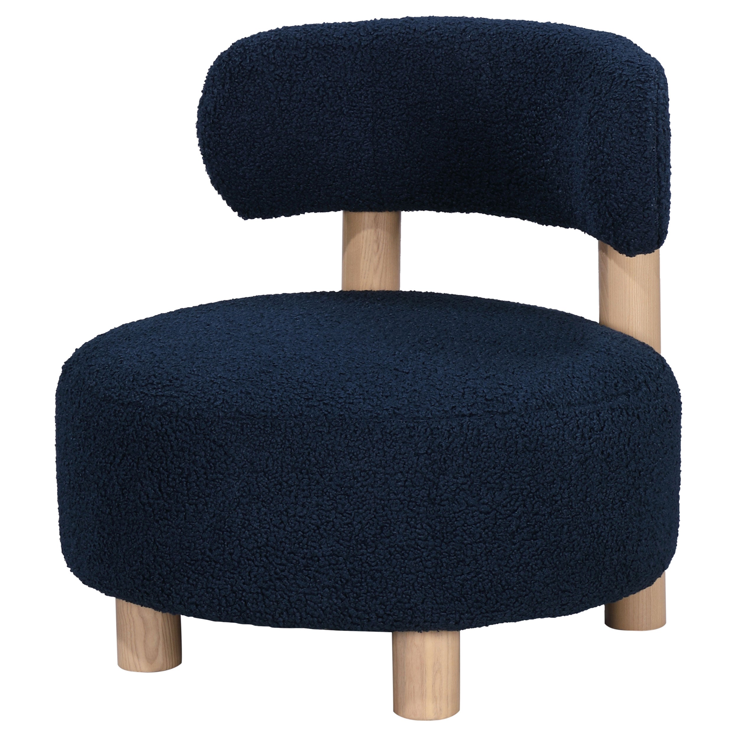 Zonie Boucle Upholstered Barrel Back Accent Chair Blue — view 4