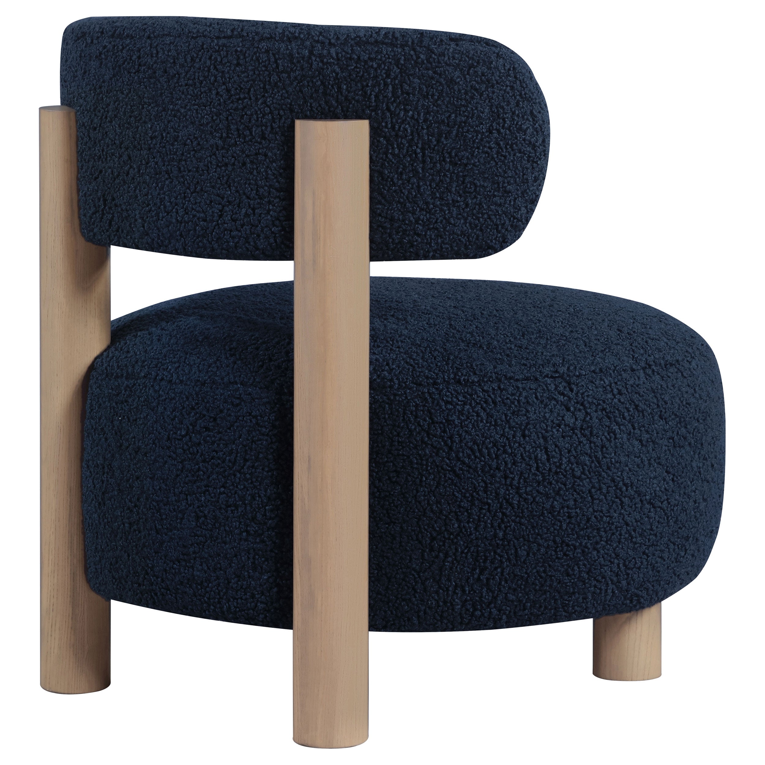 Zonie Boucle Upholstered Barrel Back Accent Chair Blue — view 8