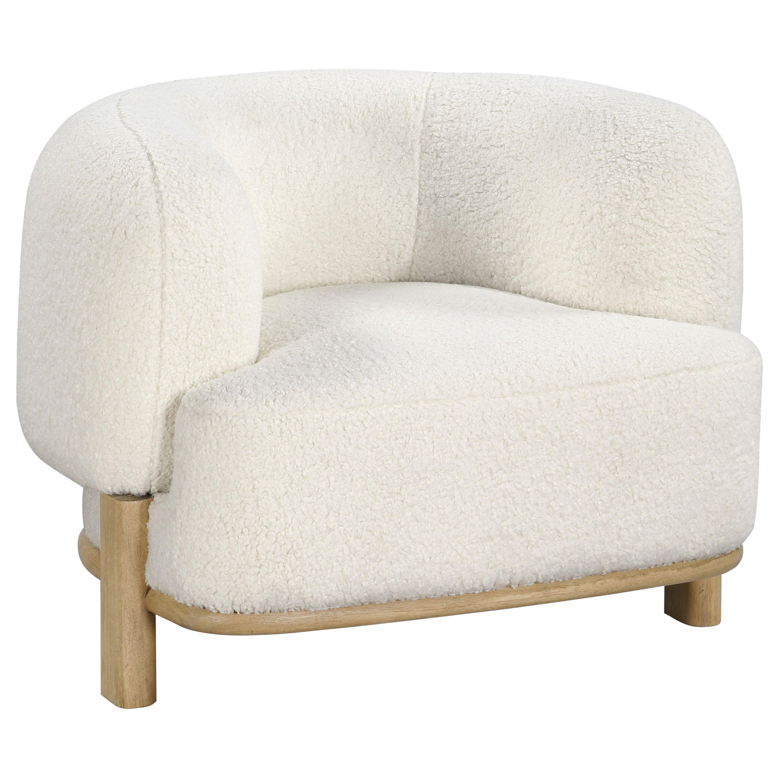 Lawler Upholstered Barrel Back Accent Chair Ivory and Natural — view 1