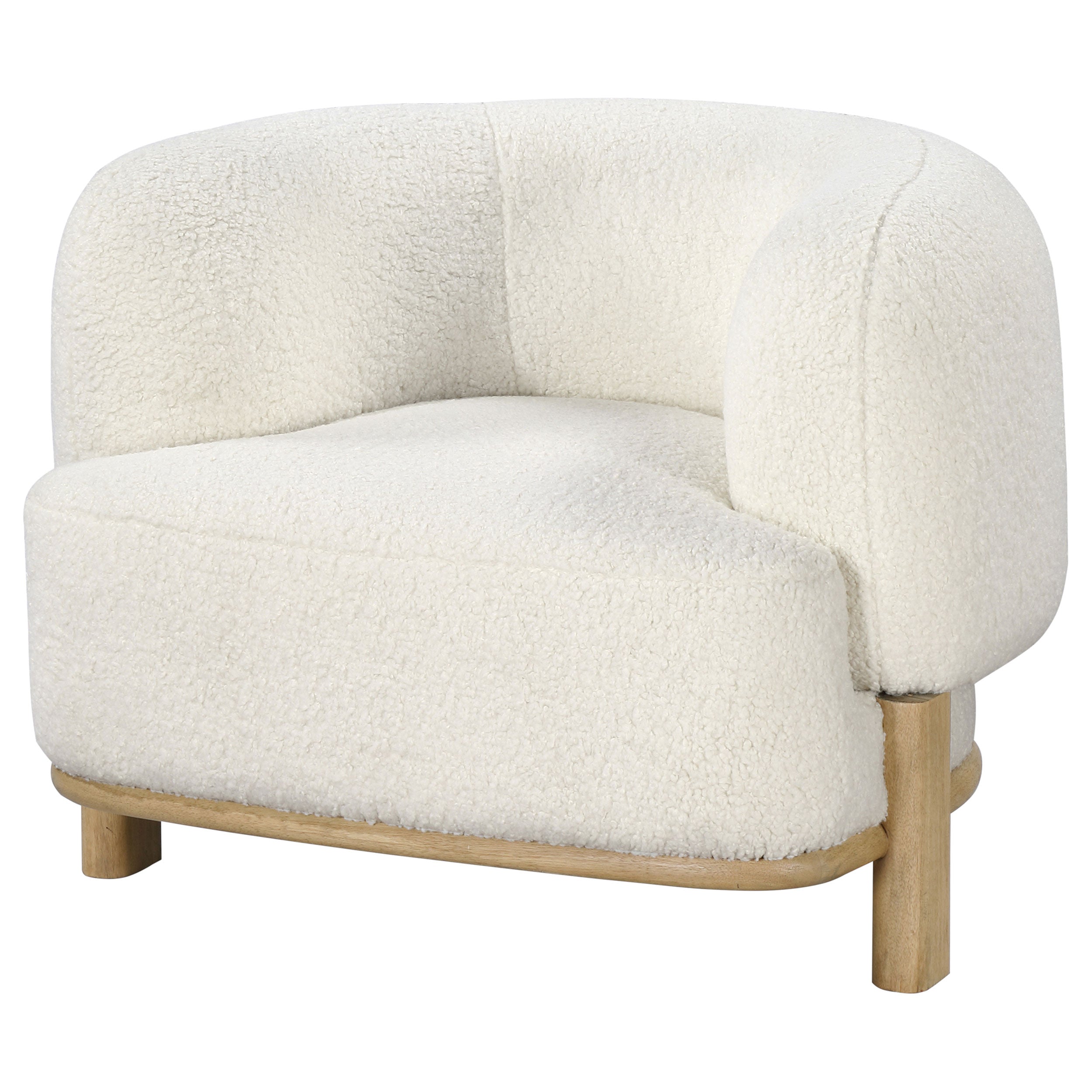 Lawler Upholstered Barrel Back Accent Chair Ivory and Natural — view 4