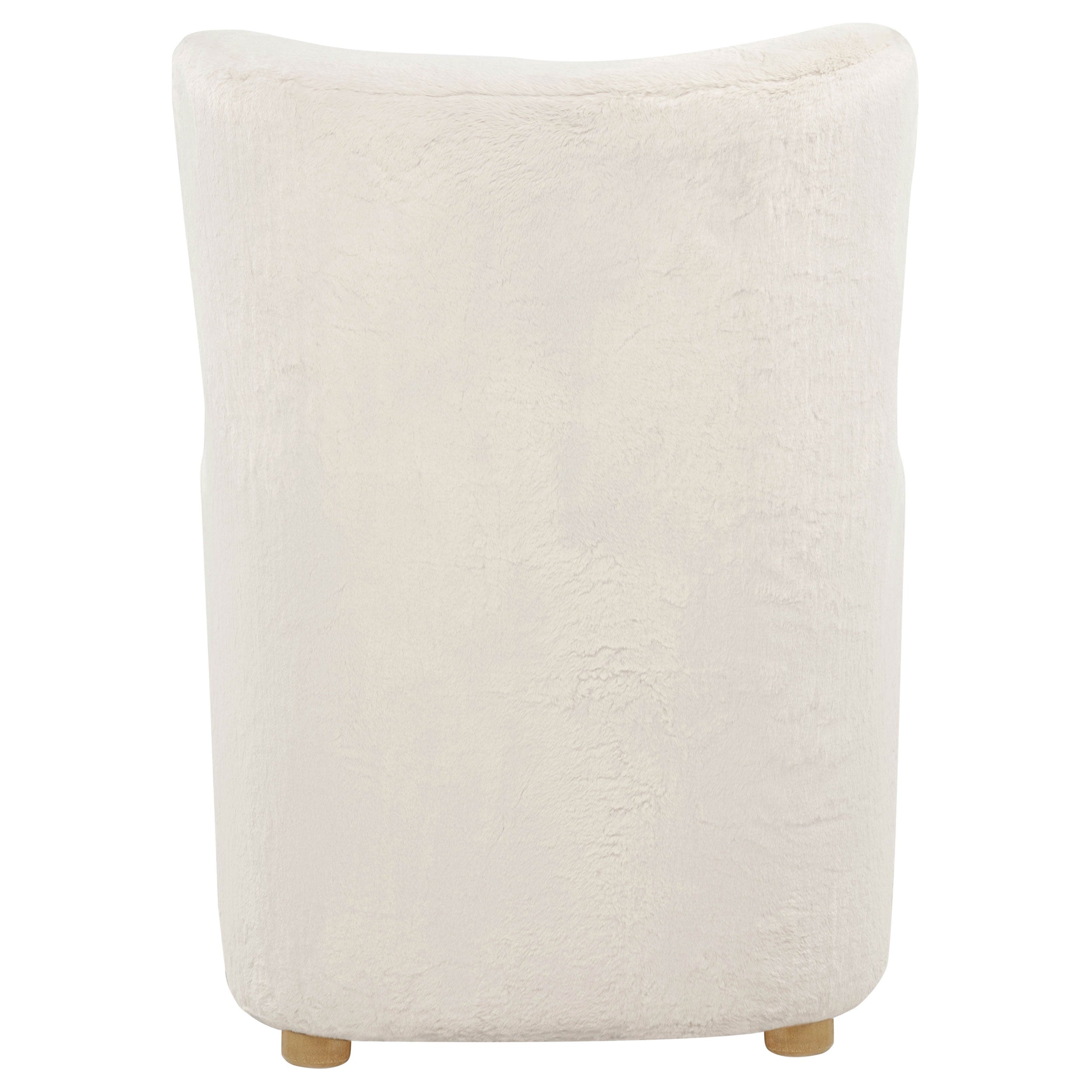 Thornton Faux Fur Upholstered Wingback Lounge Accent Chair Ivory — view 7
