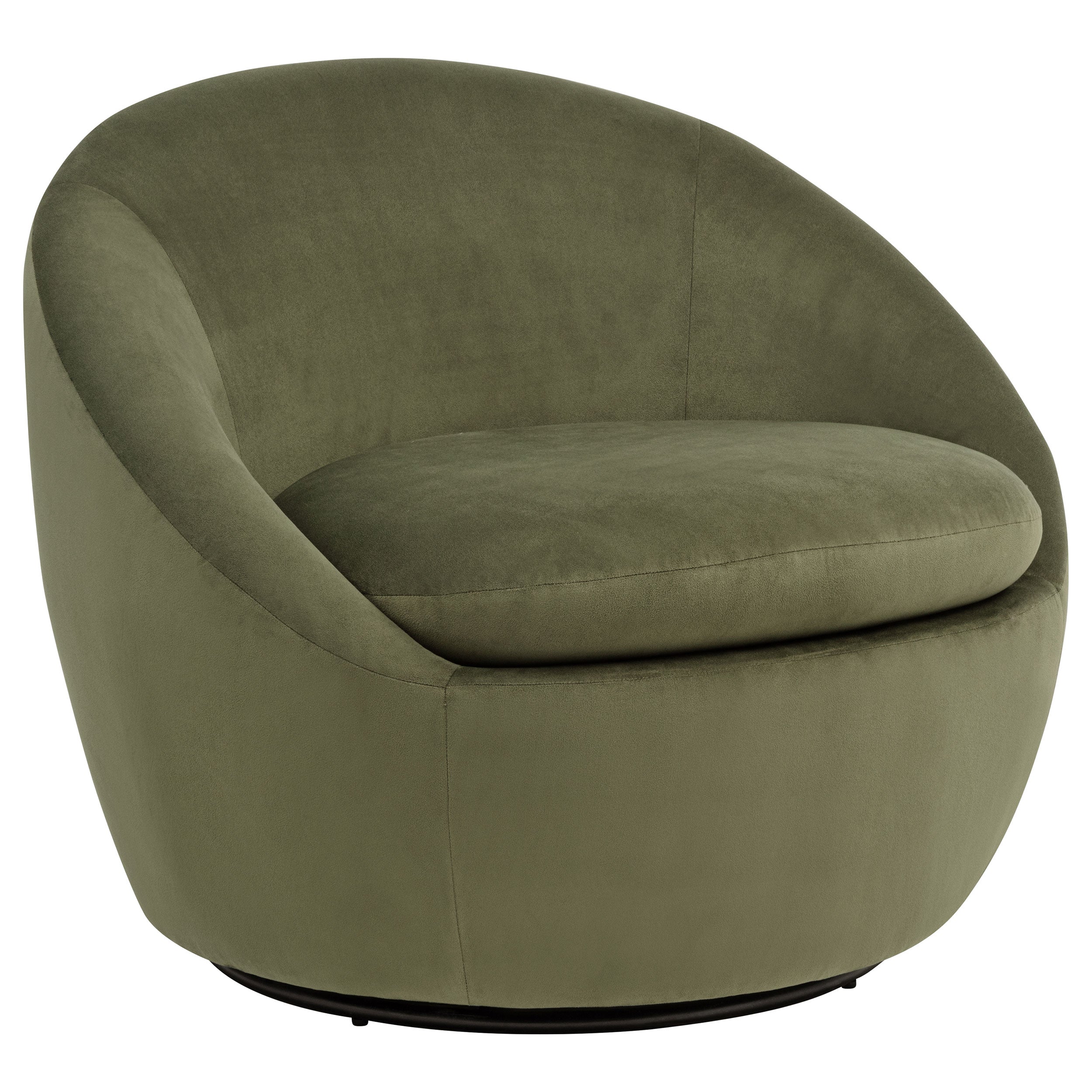 Myernick Velvet Upholstered Swivel Accent Chair Olive — view 1