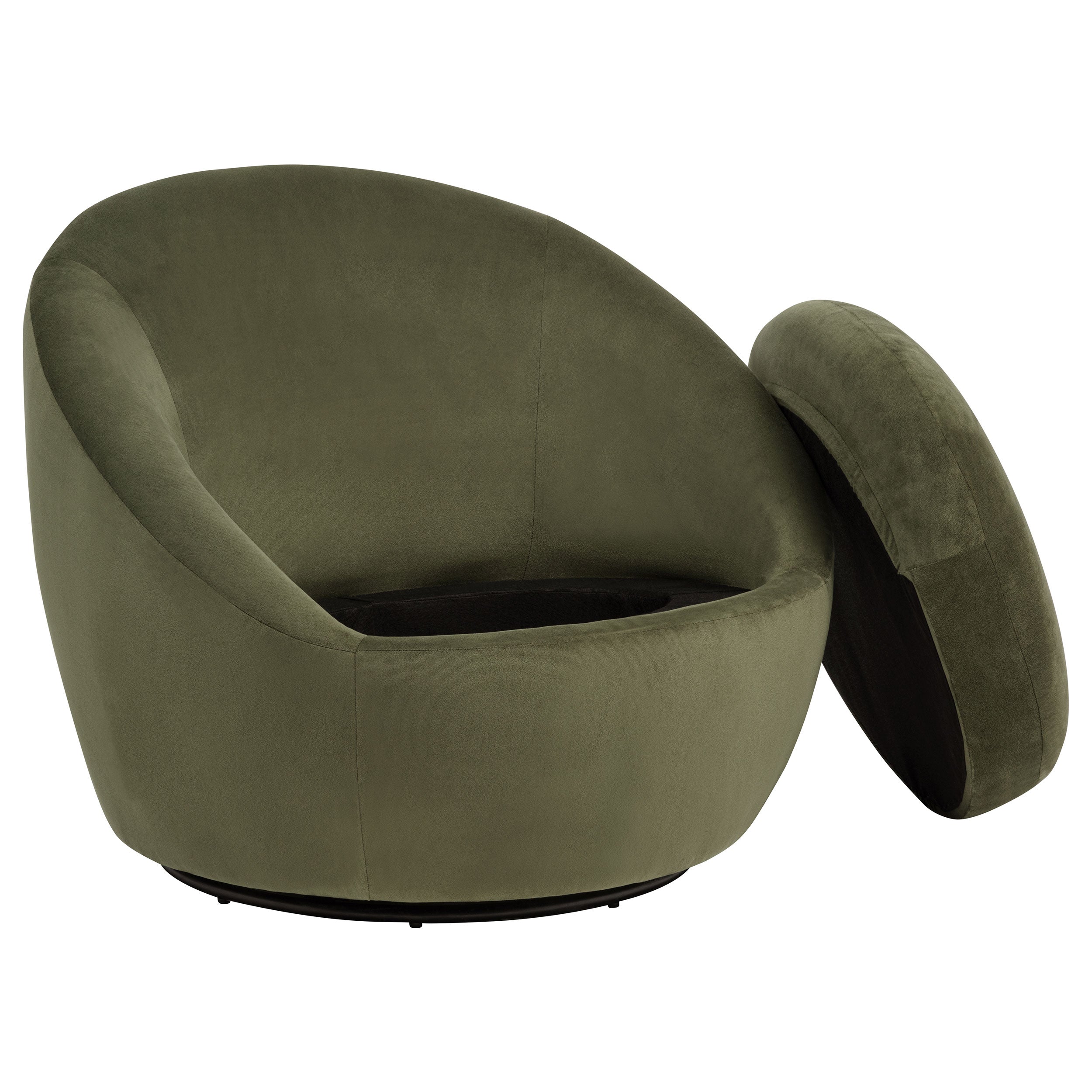 Myernick Velvet Upholstered Swivel Accent Chair Olive — view 4