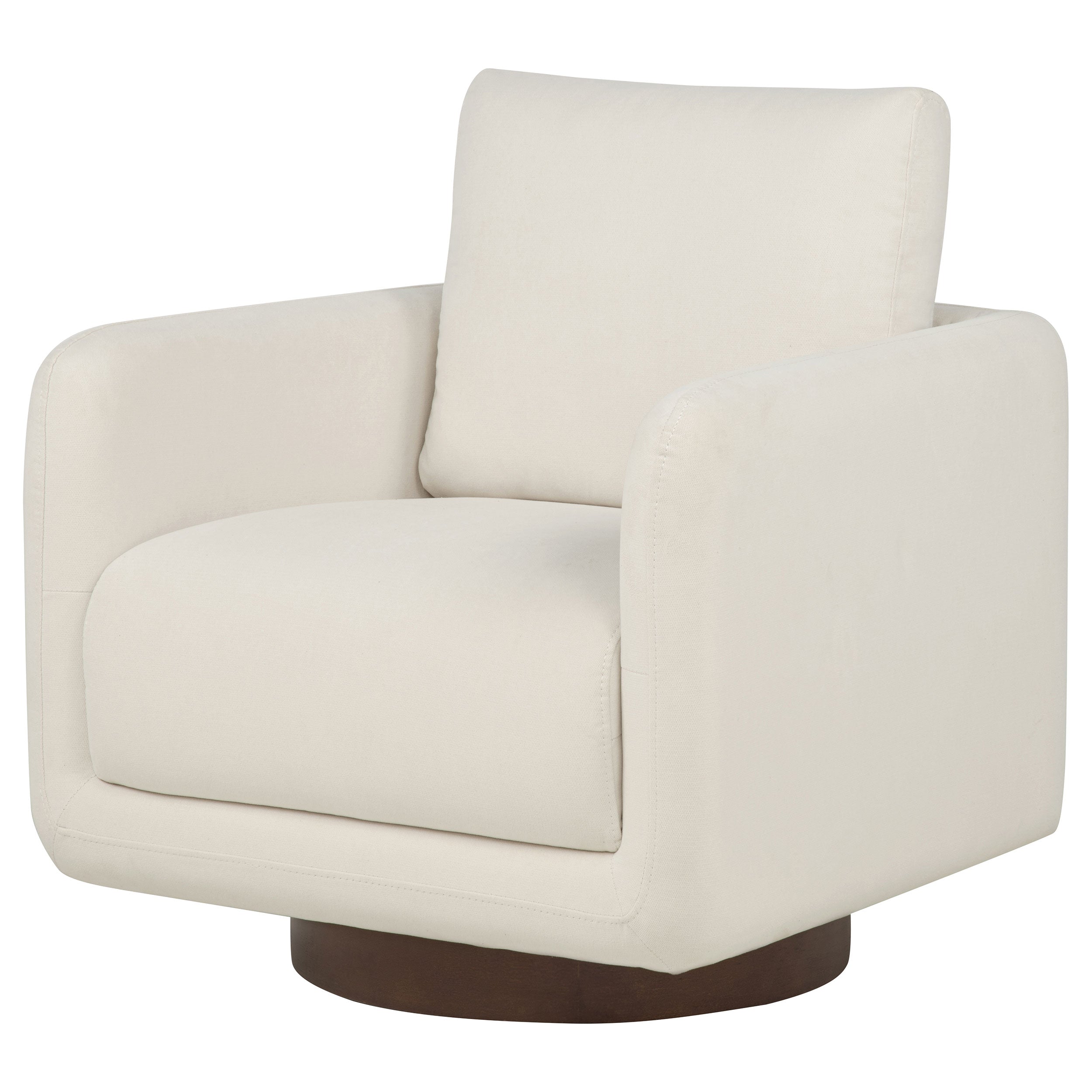 Iris Fabric Upholstered Swivel Accent Chair Ivory — view 4