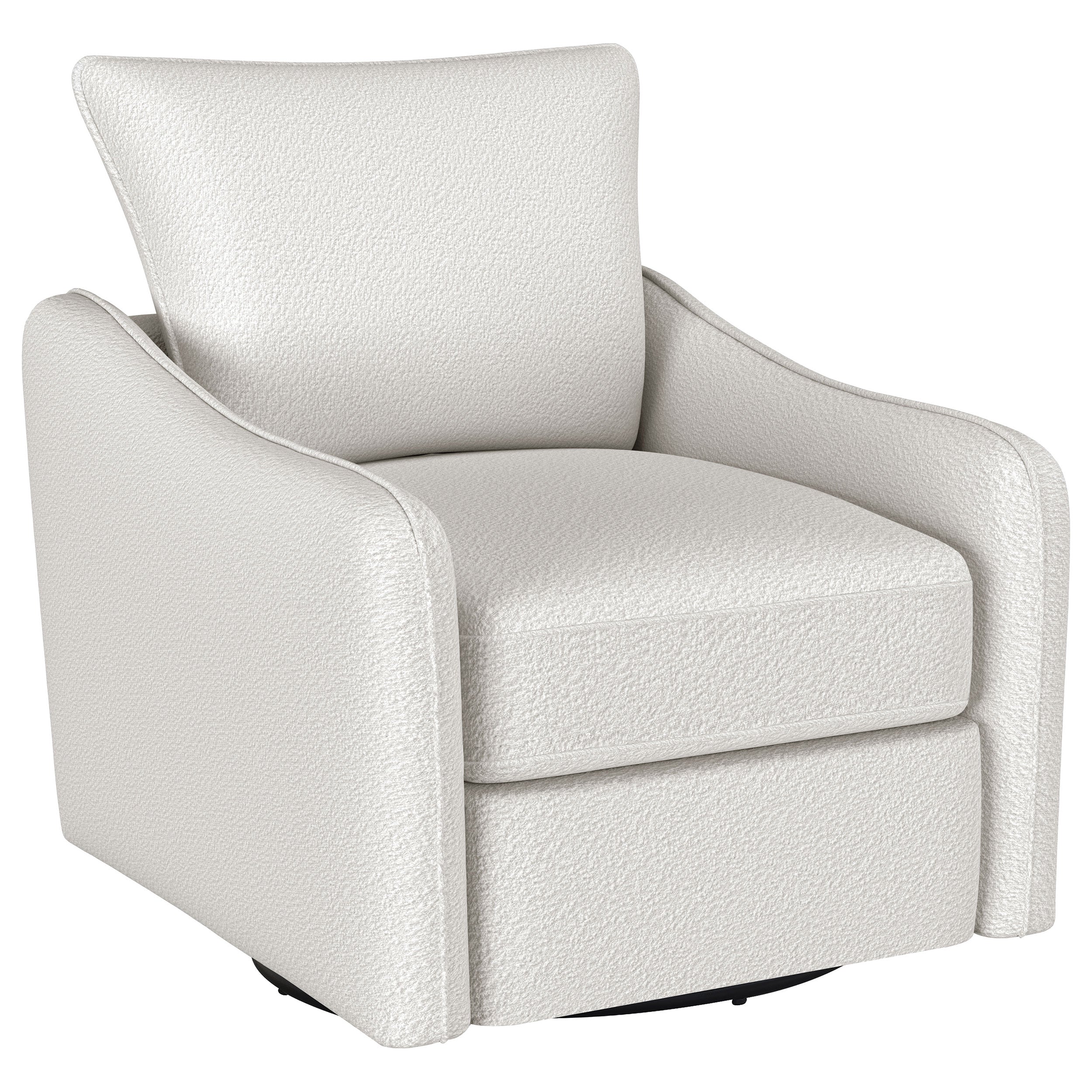 Madia Upholstered Sloped Arm Swivel Glider Chair Vanilla — view 1