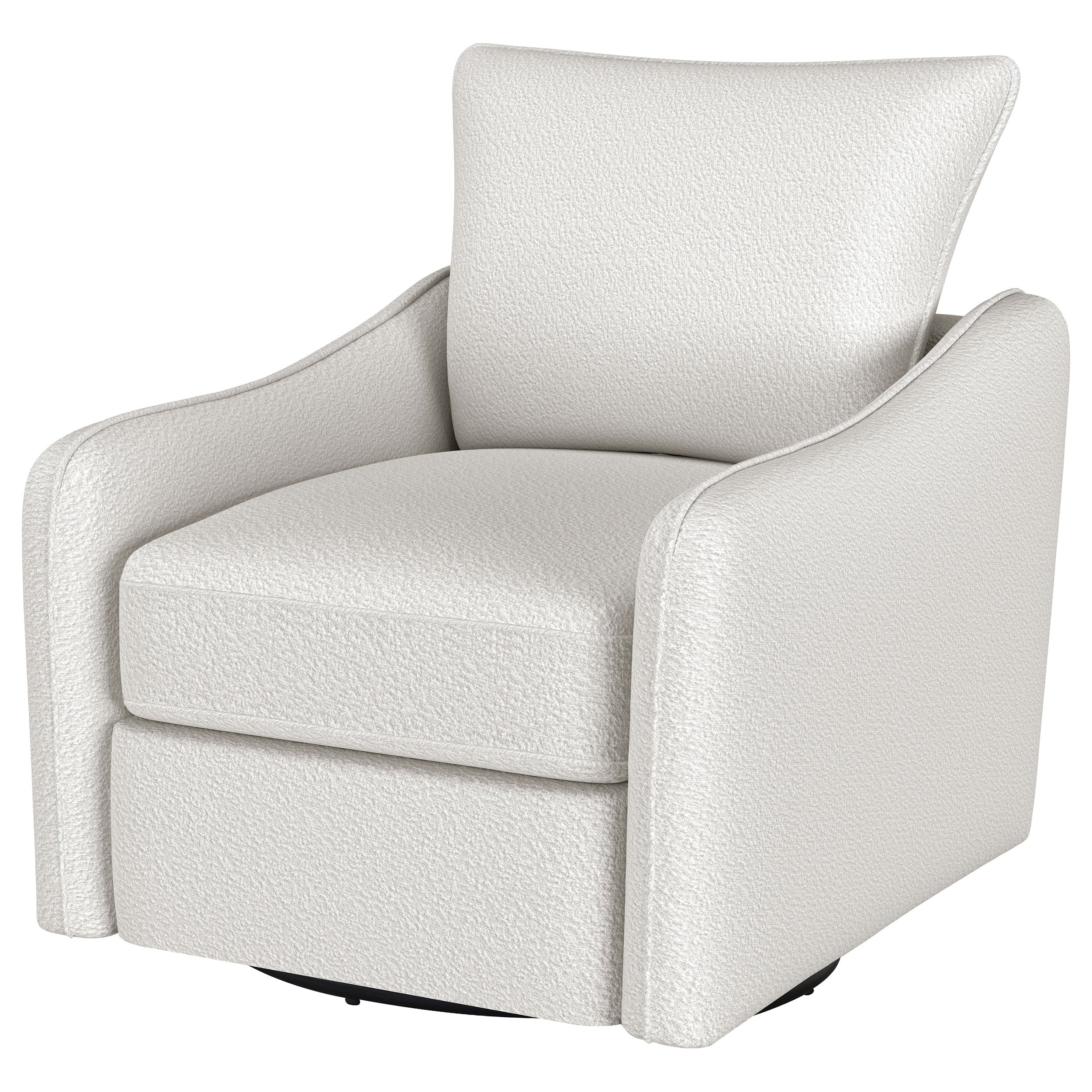 Madia Upholstered Sloped Arm Swivel Glider Chair Vanilla — view 4