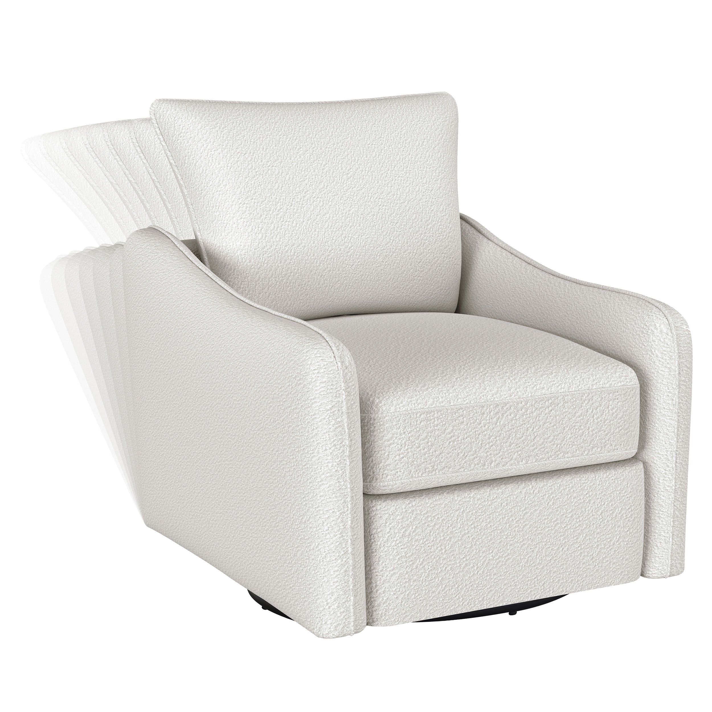 Madia Upholstered Sloped Arm Swivel Glider Chair Vanilla — view 11