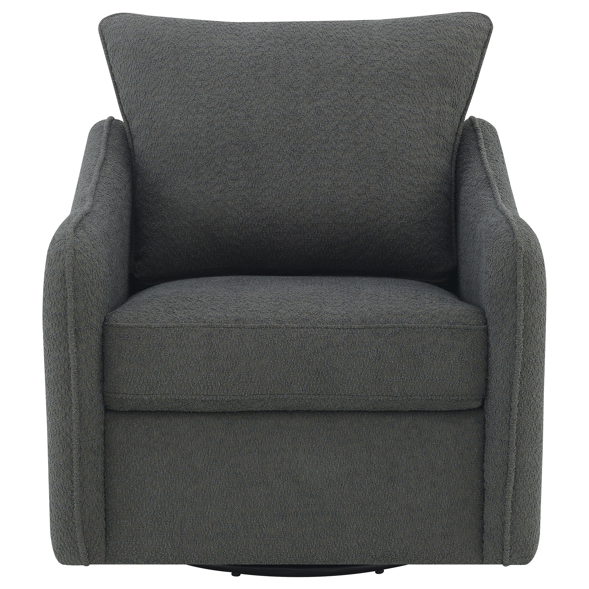 Madia Upholstered Sloped Arm Swivel Glider Chair Charcoal — view 3
