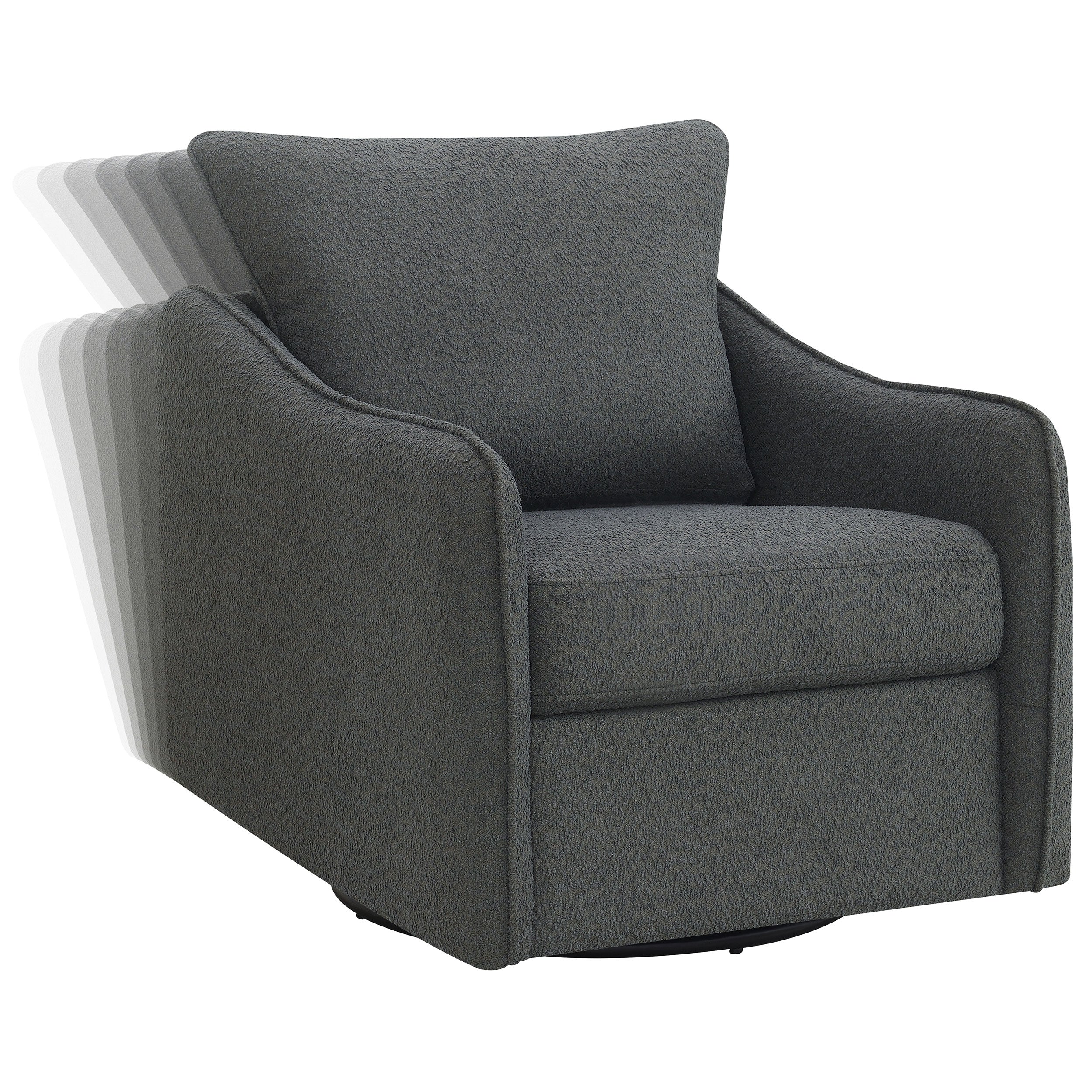 Madia Upholstered Sloped Arm Swivel Glider Chair Charcoal — view 9