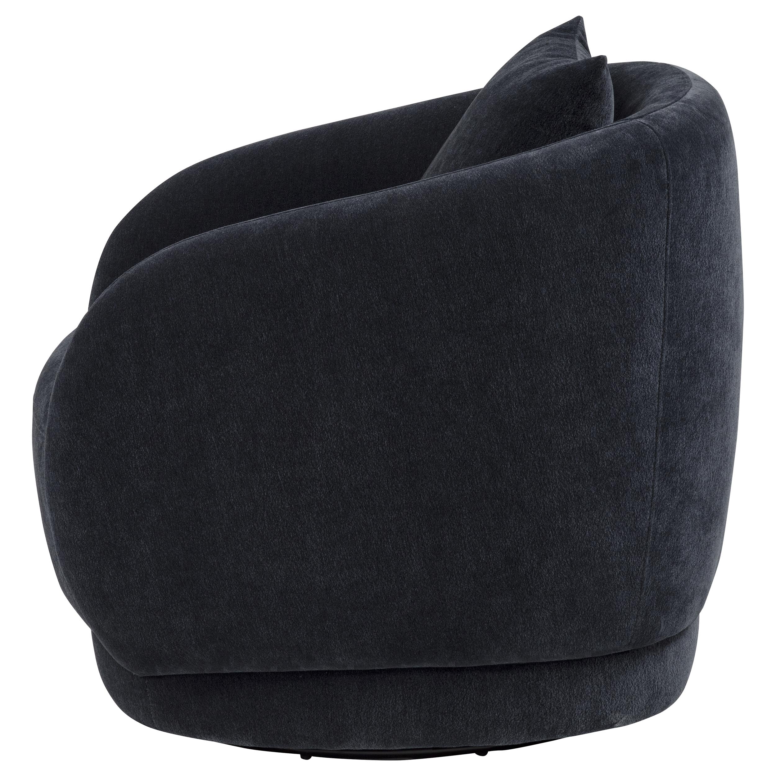 Arnaud Chenille Upholstered Swivel Accent Chair Navy — view 5
