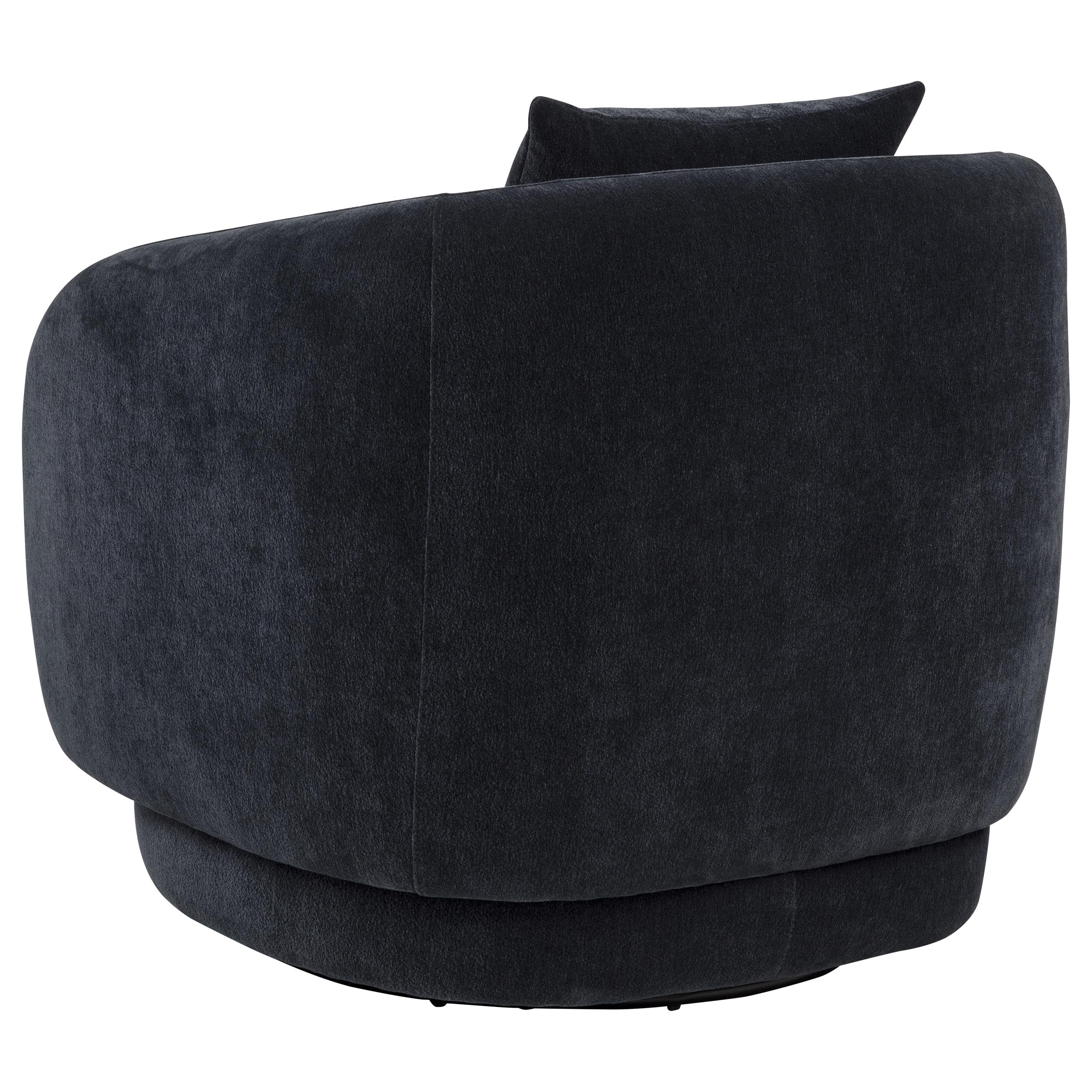 Arnaud Chenille Upholstered Swivel Accent Chair Navy — view 6